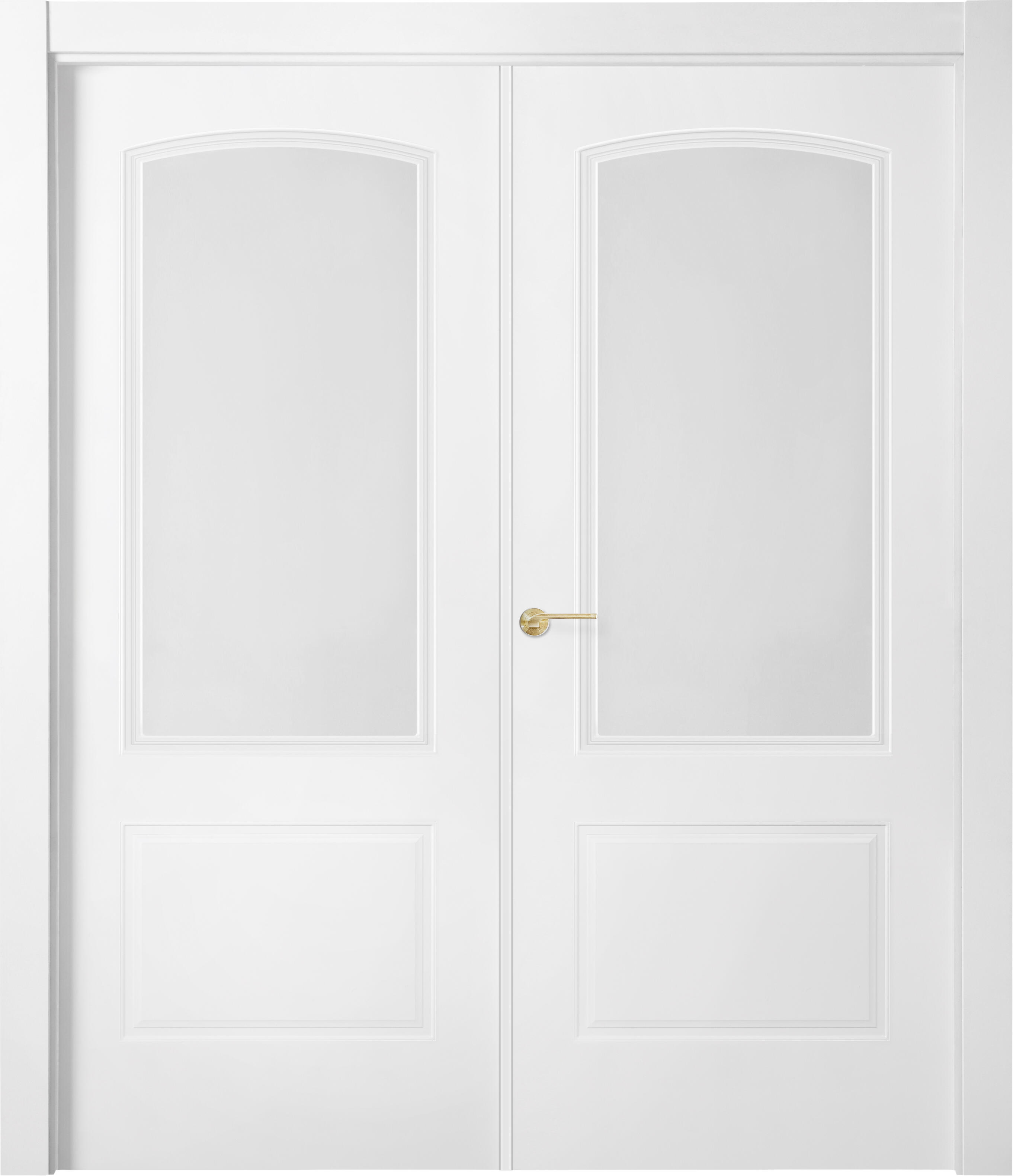 Puerta abatible berlin blanca line plus con cristal blanco izquierda de 125