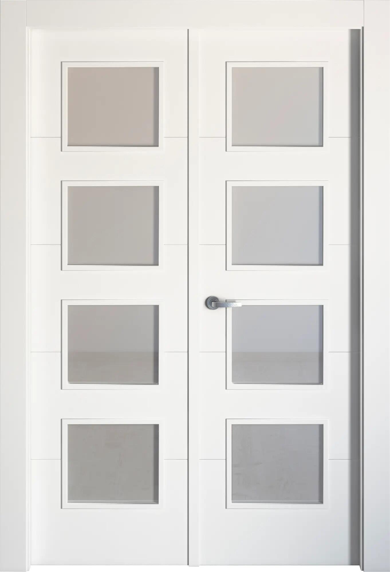 Puerta lucerna plus blanco apertura derecha con cristal 9x145cm