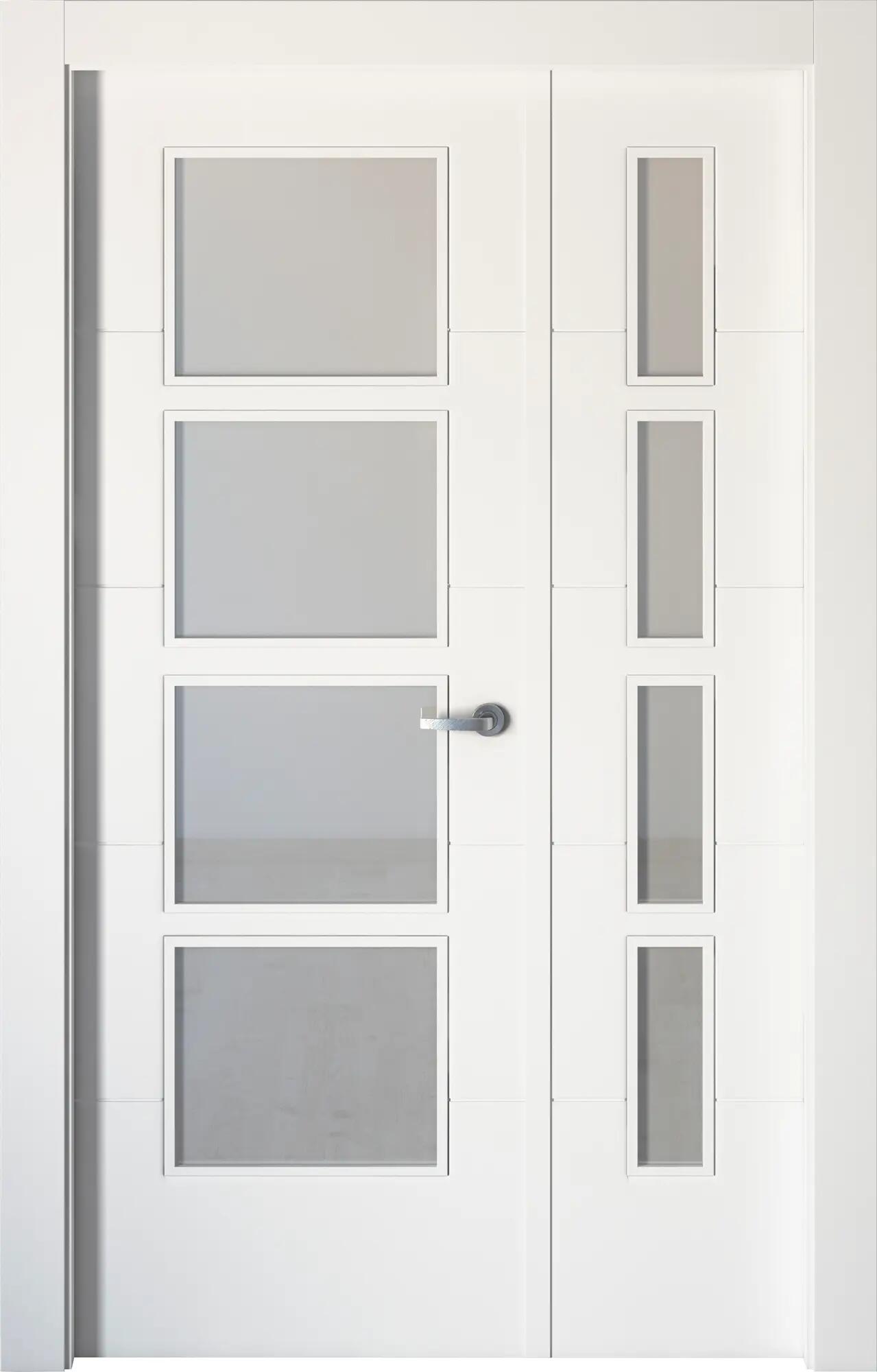 Puerta lucerna plus blanco apertura izquierda con cristal 9x115cm