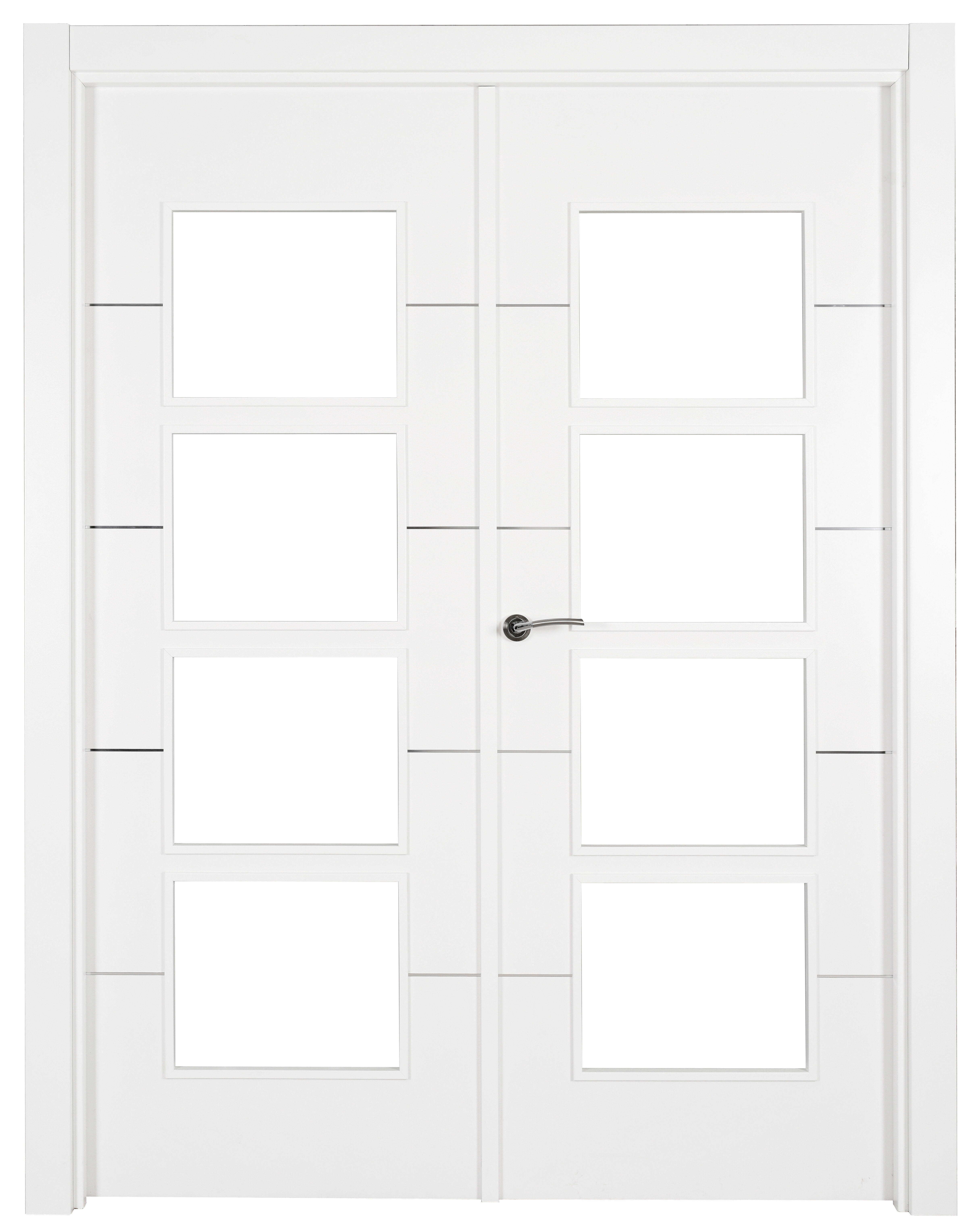Puerta paris premium blanco apertura derecha con cristal 9x145cm