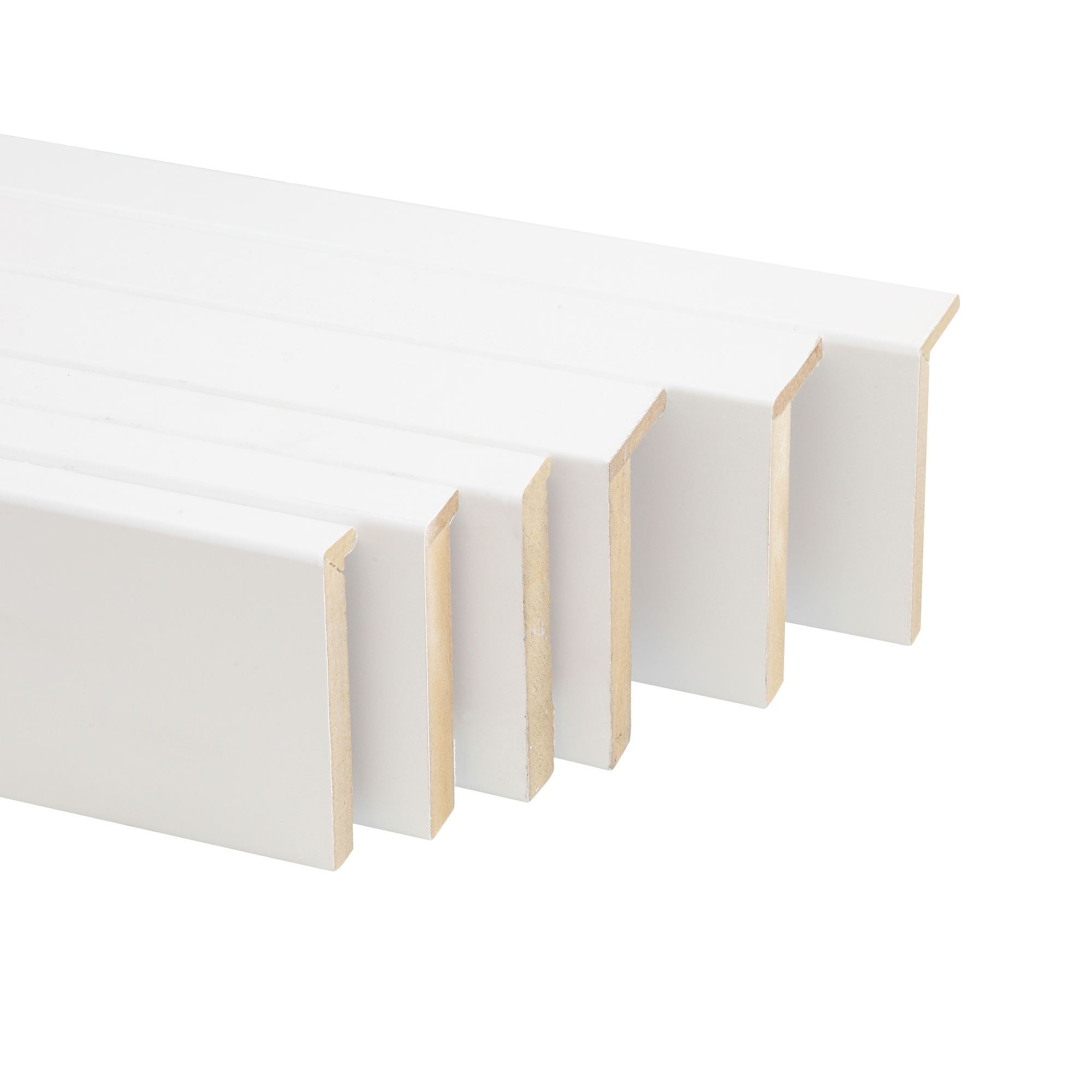 Kit de 6 tapetas en l de madera blanco 80 x 12-80 x 16 mm