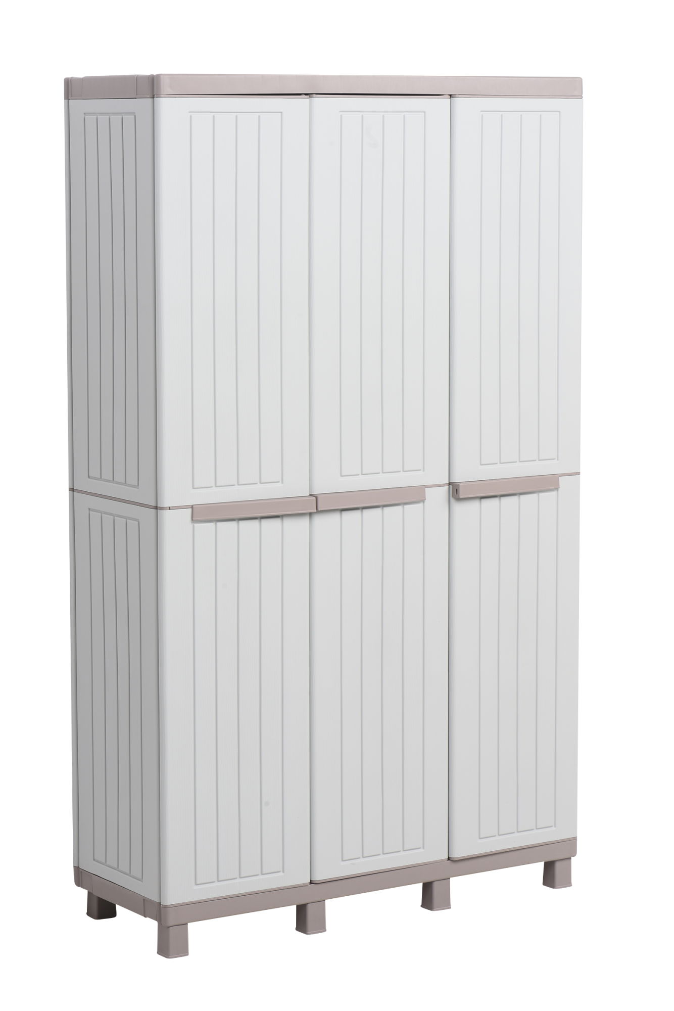 Armario escobero de resina wood 102x170x39 cm color beige 3 puertas de la marca TERRY STORAGE