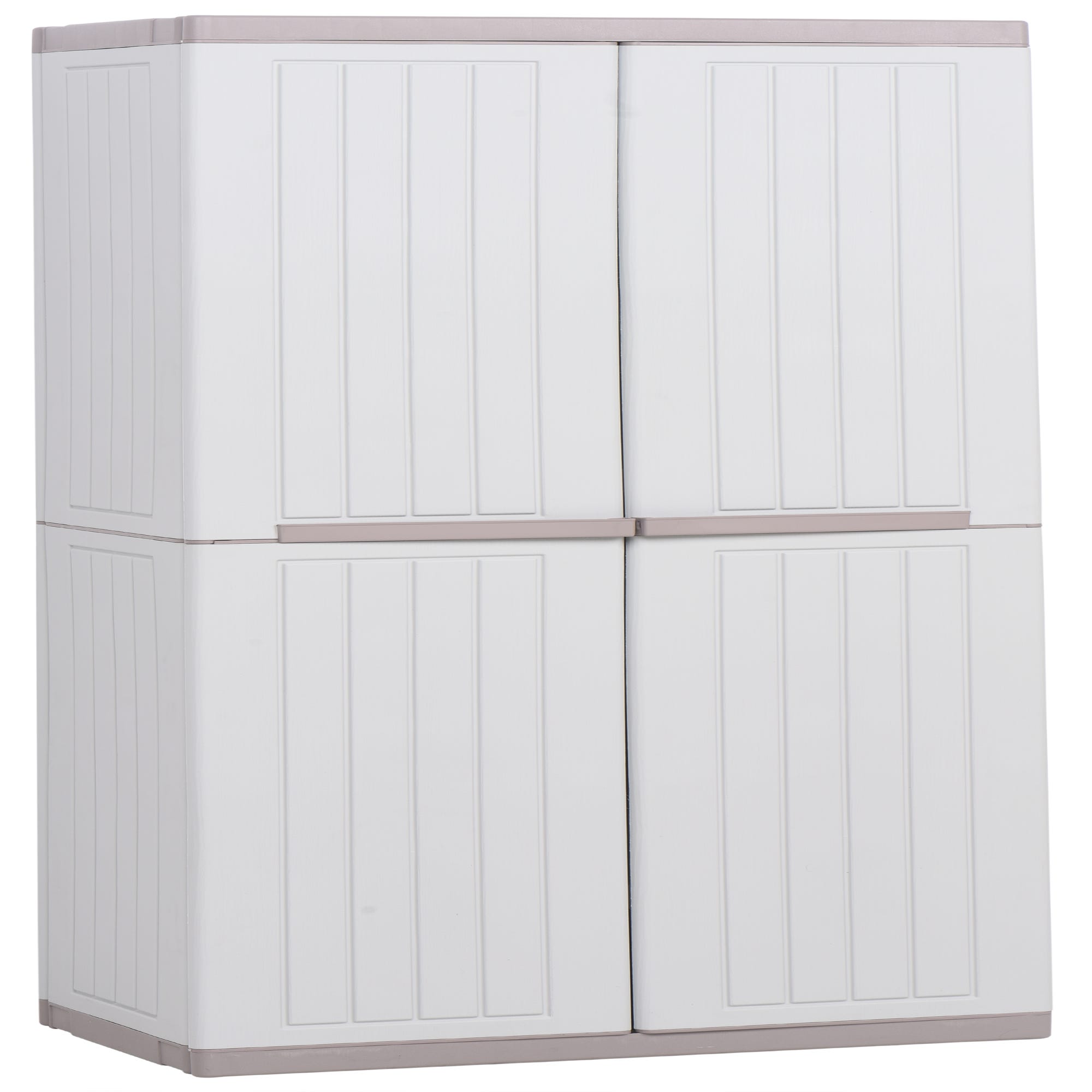 Armario alto baldas de resina Wave 90x180x54 cm color blanco 2 puertas