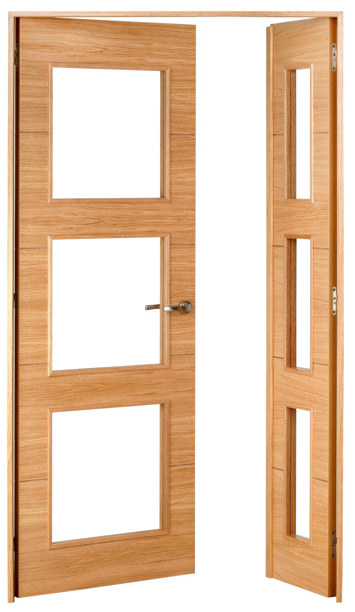 Puerta interior abatible viena roble line plus apertura izda cristal 9x2 115cm