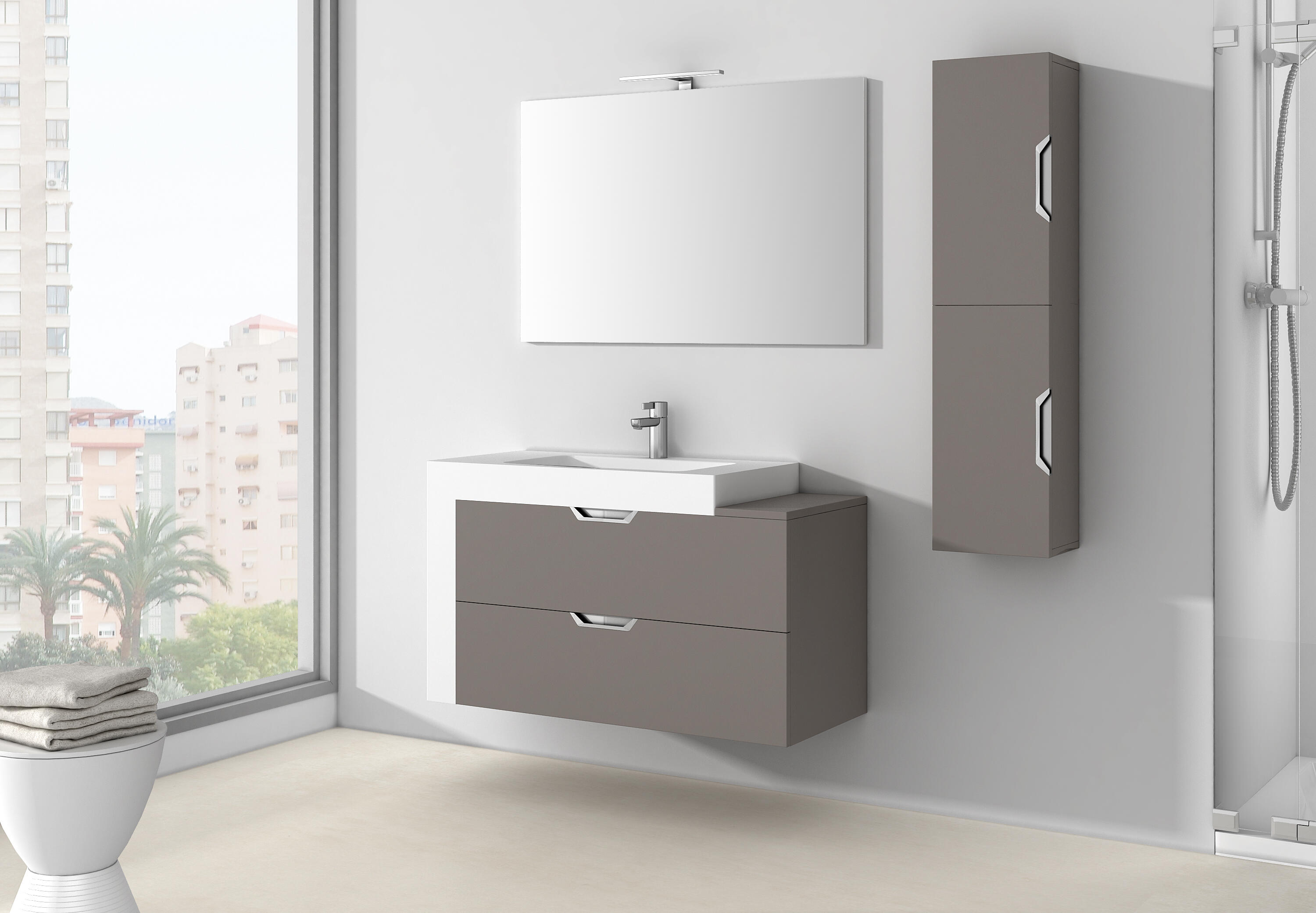 Mueble de baño moode moka 110x48 cm