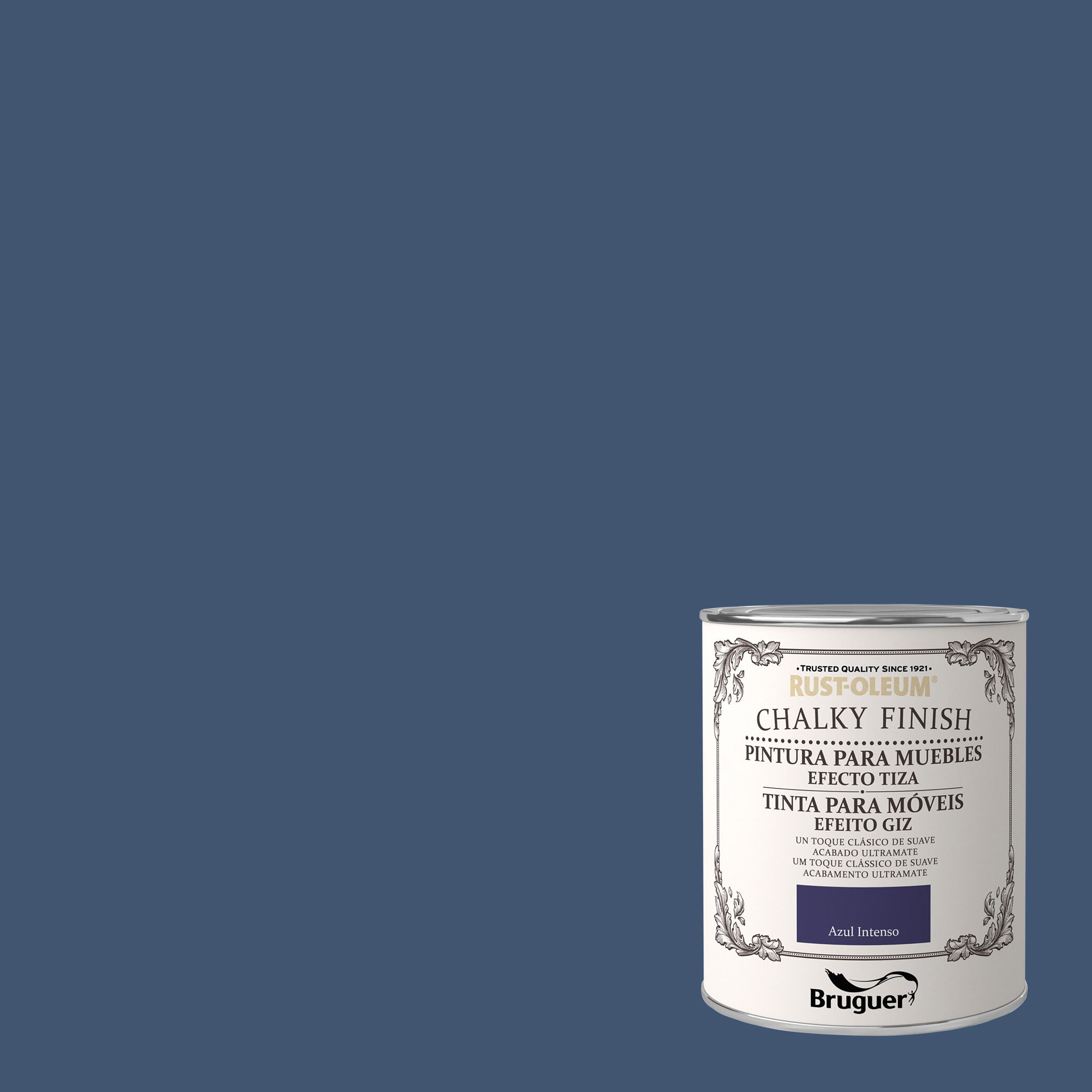 Pintura a la tiza chalky finish rust-oleum 750 ml azul intenso