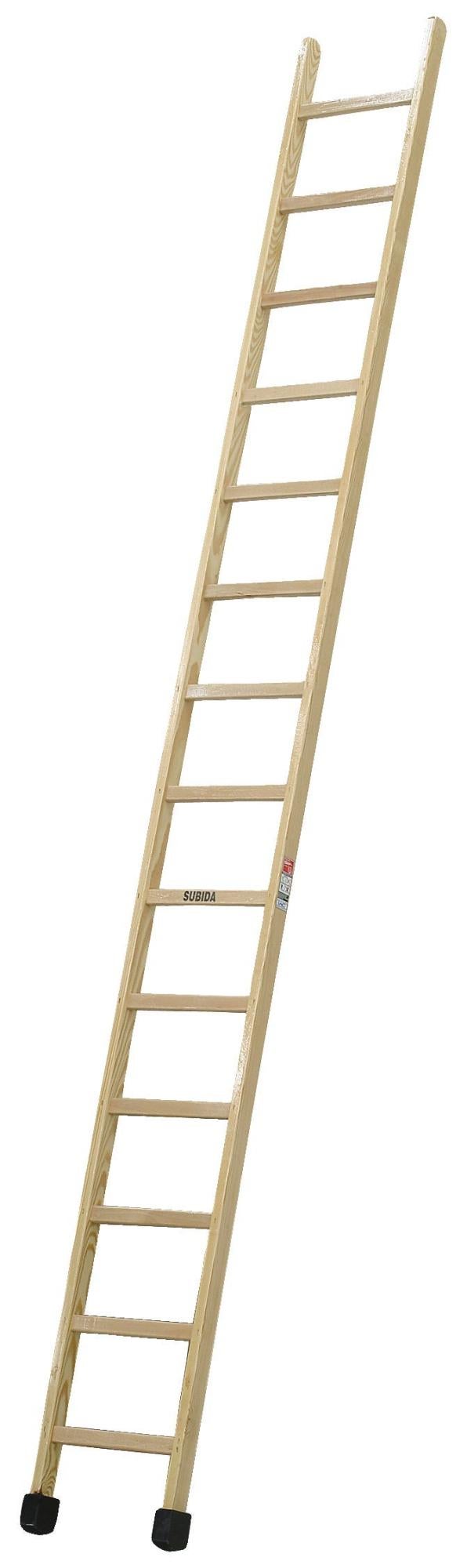 Escalera simple de madera de 14 peldaños 4.7 m altura máxima de la marca ESCALERAS VILLAR