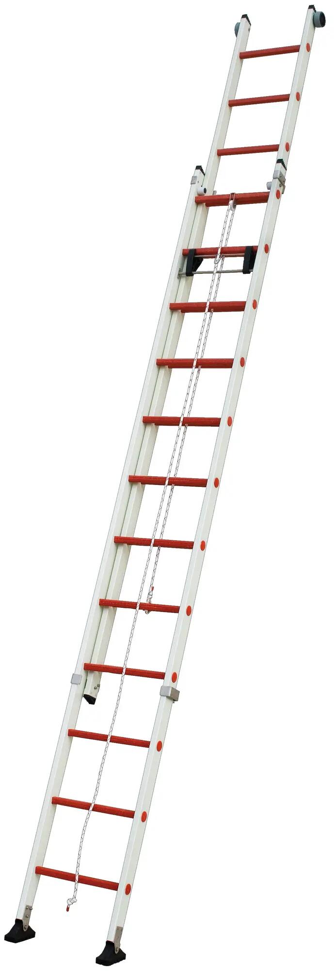 Escalera extensible cuerda escaleras villar 12+12 peldaños 6.8 m altura máxima