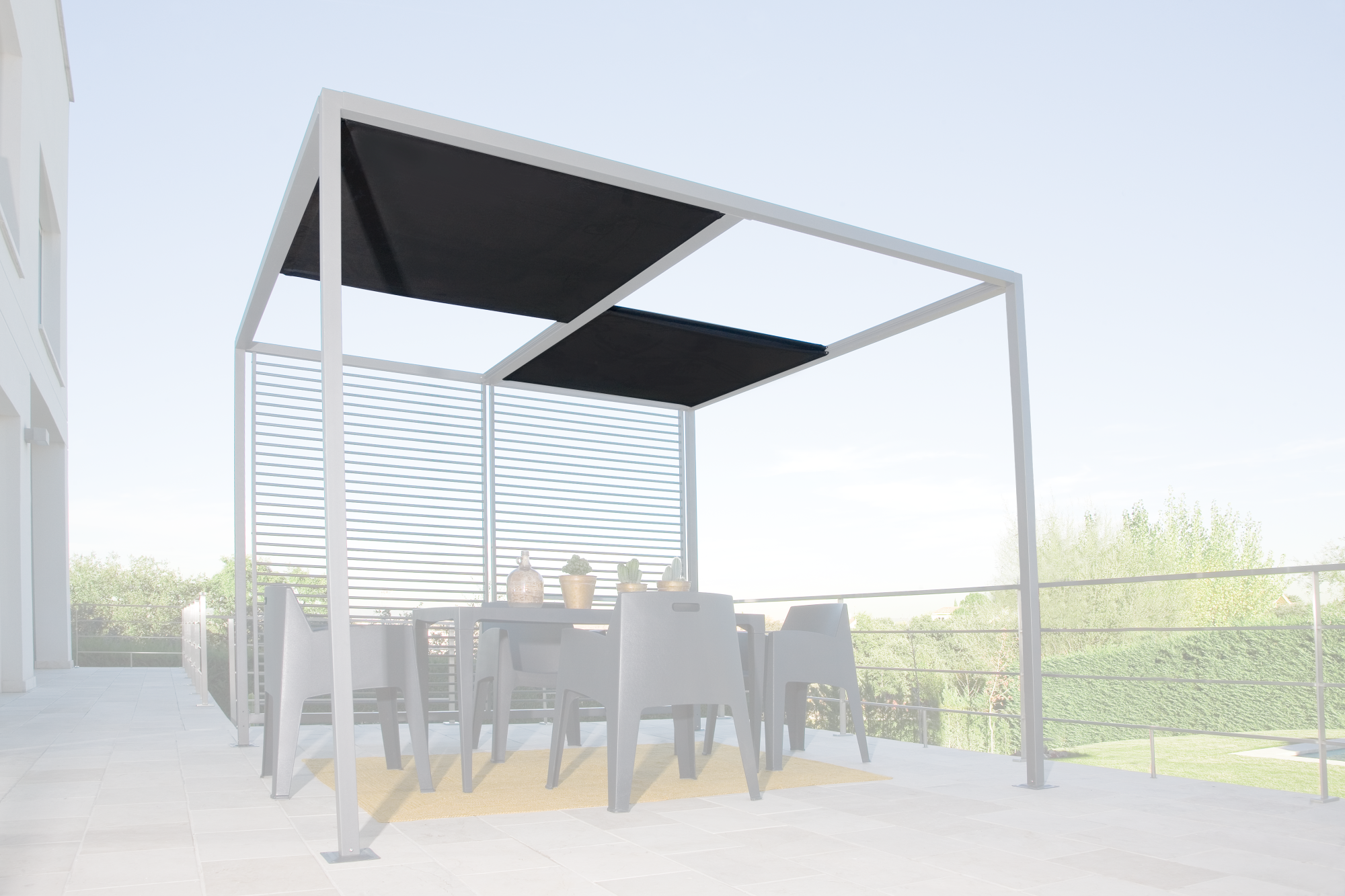 Toldo para pérgola baltimore negro 300x100 cm de la marca Sin marca