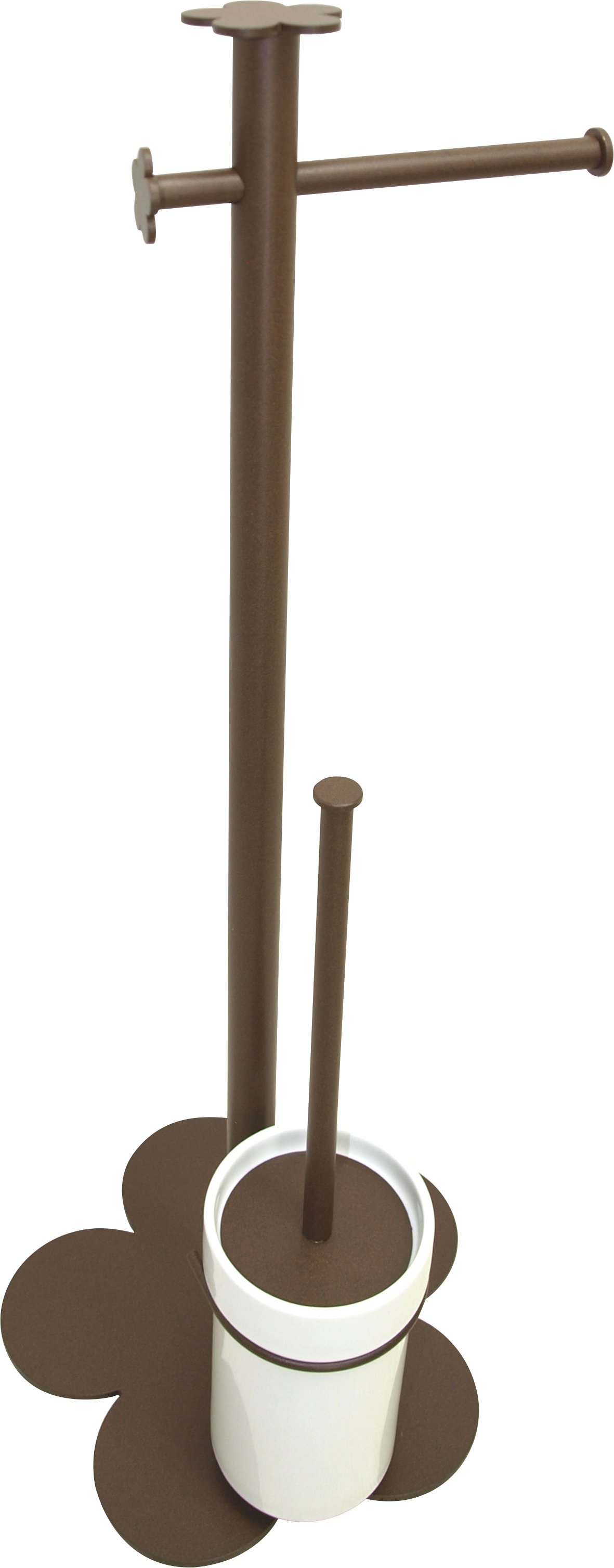 Escobillero y portarrollo provenza marrón 29x62 cm