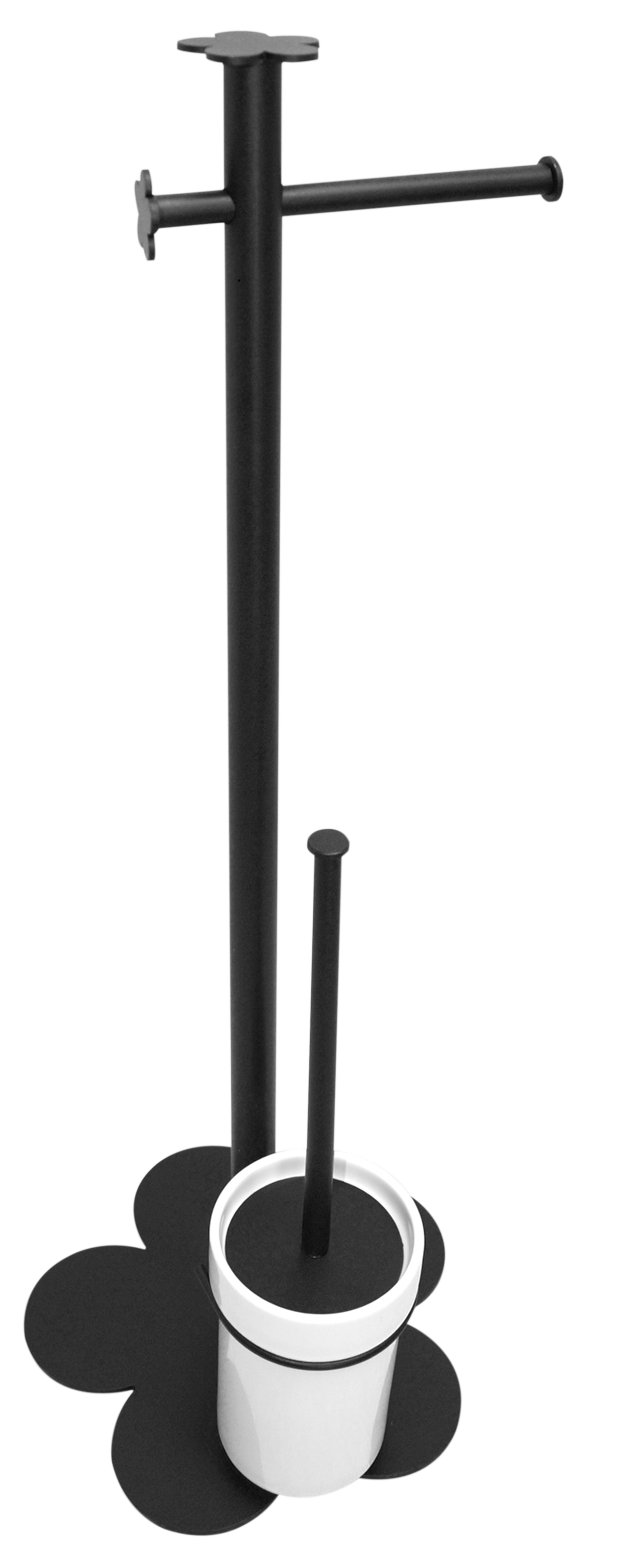 Escobillero y portarrollo provenza negro 29x62 cm