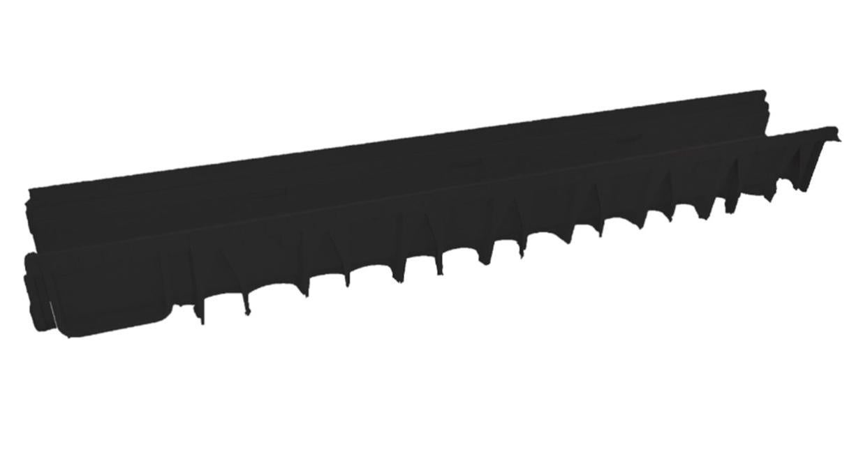 Canaleta plástica negra con rejilla galvanizada de 13x5 cm