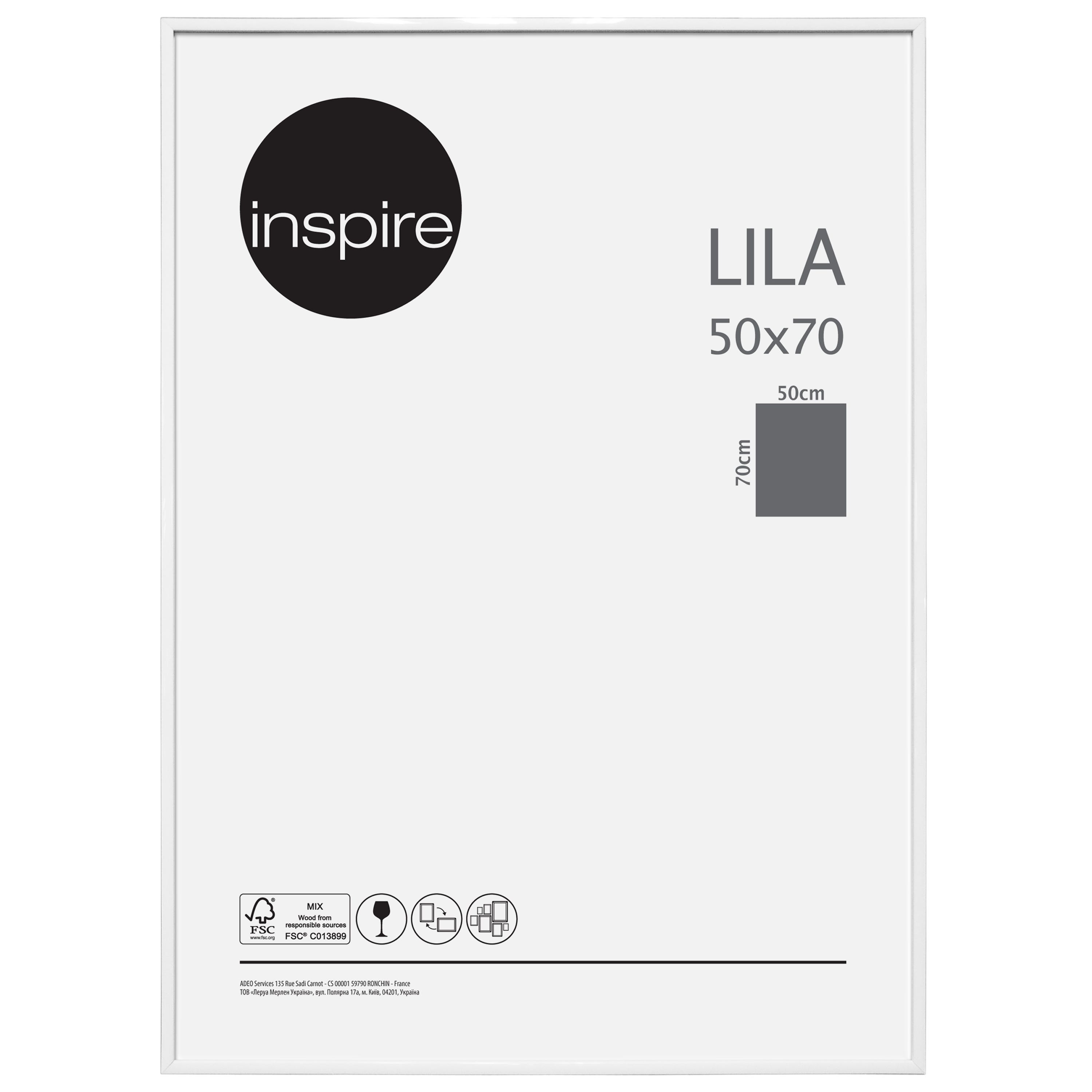 Marco Lila blanco INSPIRE 50x70cm