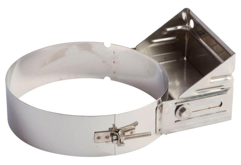 Fijo para tubo y taco de acero inoxidable de 125 de diámetro