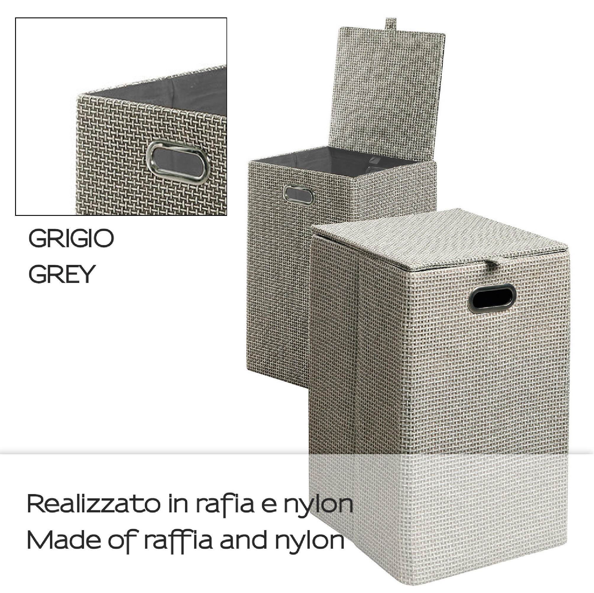 Cesto de ropa lavanda gris / plata 70 l