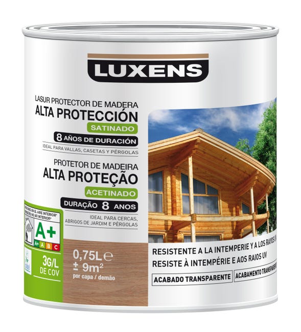 Protector madera exterior larga duración LUXENS satinado 750 ml roble