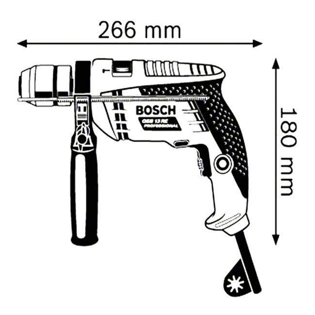 Bosch Professional GSB 13 RE - Taladro percutor (600 W, 0 – 2800 rpm, Ø max  perforación hormigón 13 mm, en caja) : : Bricolaje y herramientas