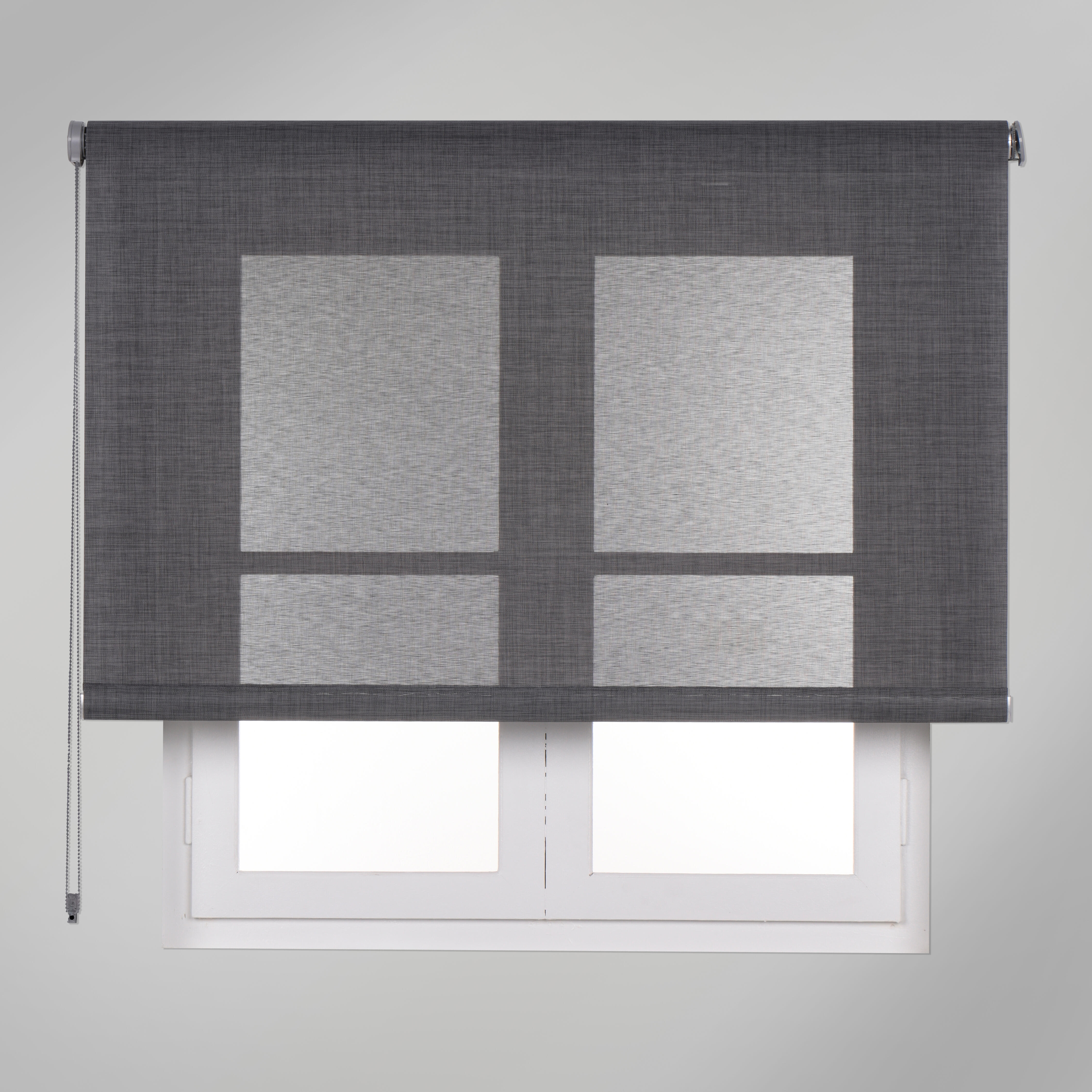 Estor enrollable translúcido screen texture cadena color gris murtra de 90x250cm