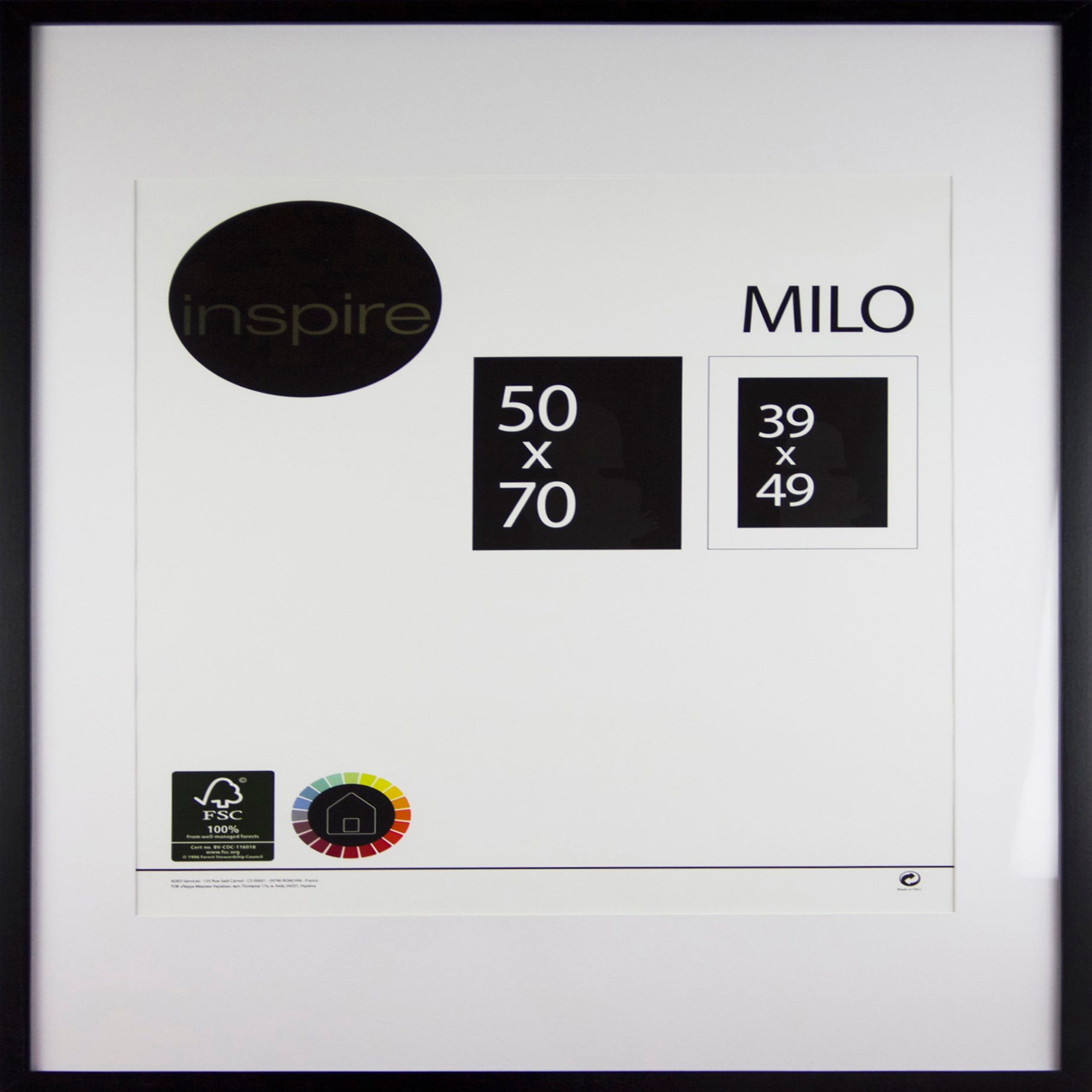 Marco con passe partout INSPIRE Milo blanco 52 x 52cm