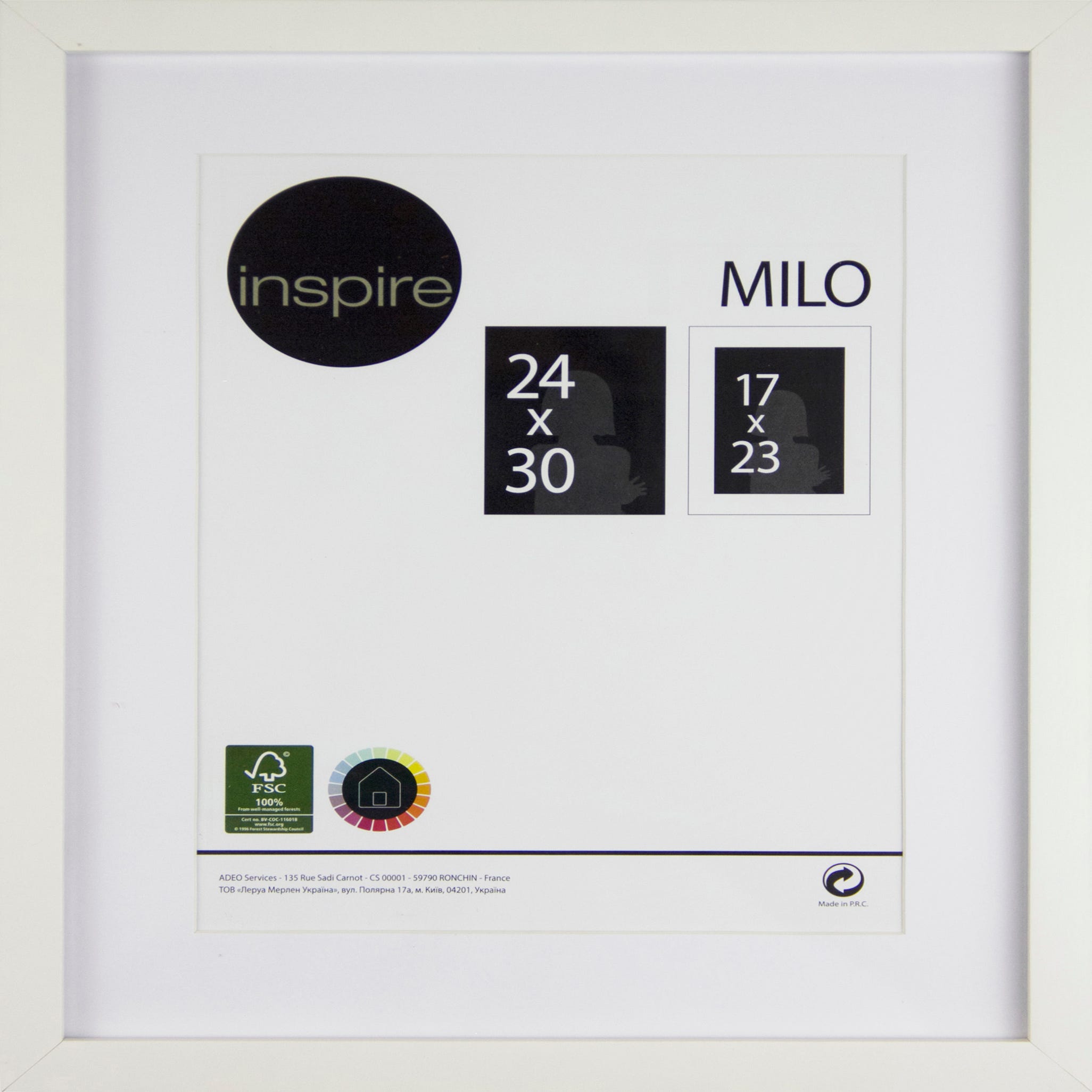 Marco Milo blanco INSPIRE 30x30cm