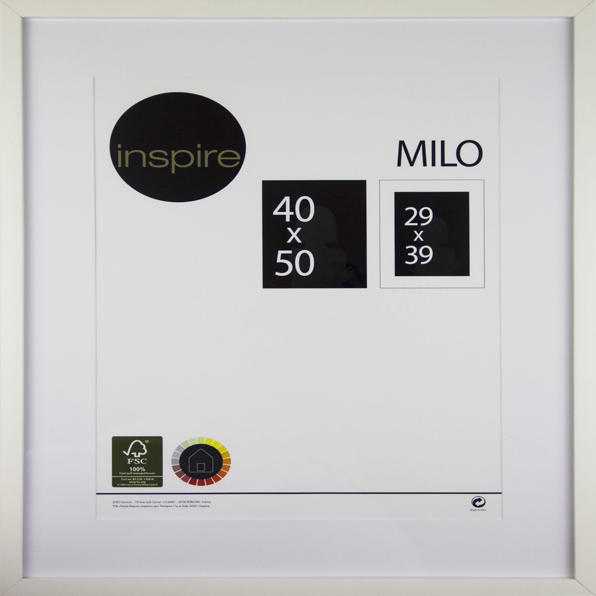 Marco con passe partout INSPIRE Milo blanco 40 x 50cm
