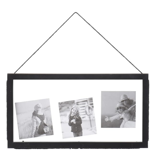 Portafotos múltiple vitrine woody pared negro multi medida 6 fotos. Marcos  para fotos