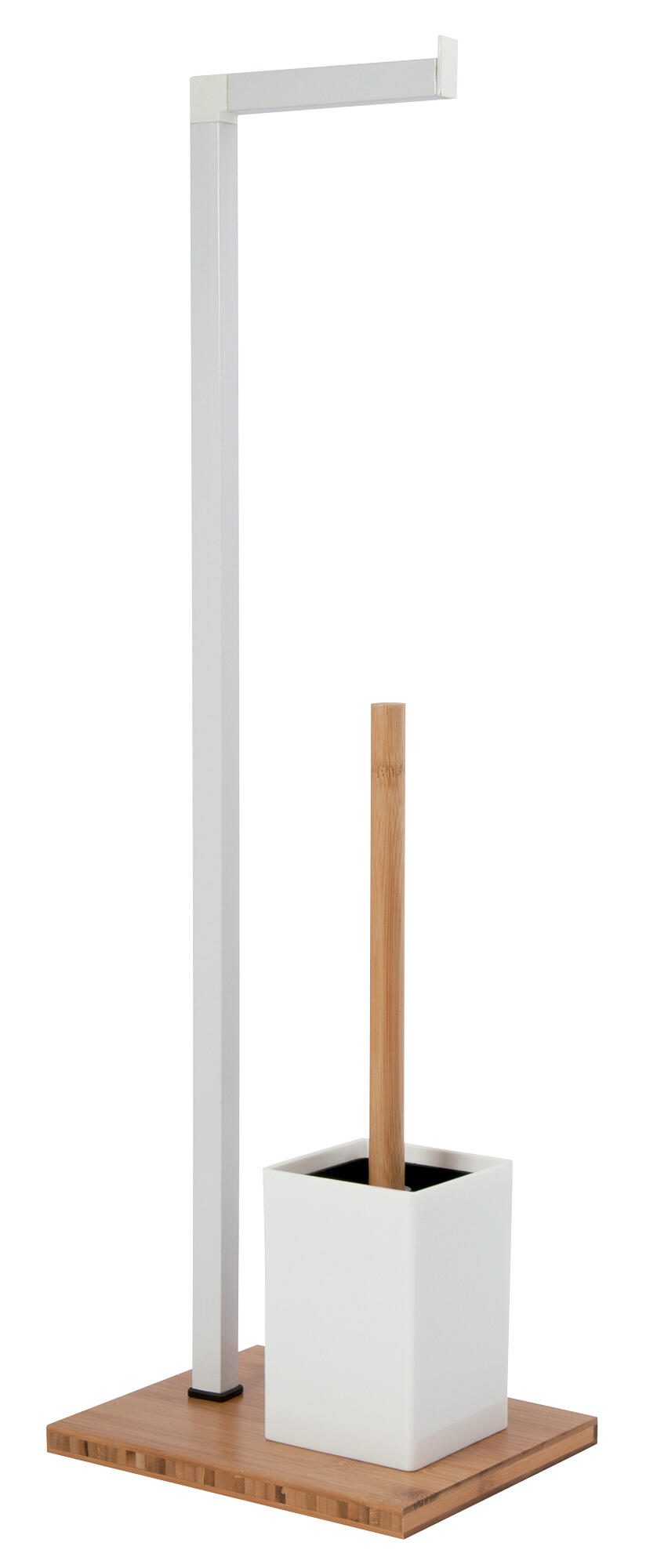 Spirella Conjunto de escobillero y portarrollos Yoni (Altura: 67 cm,  Blanco/Bambú)