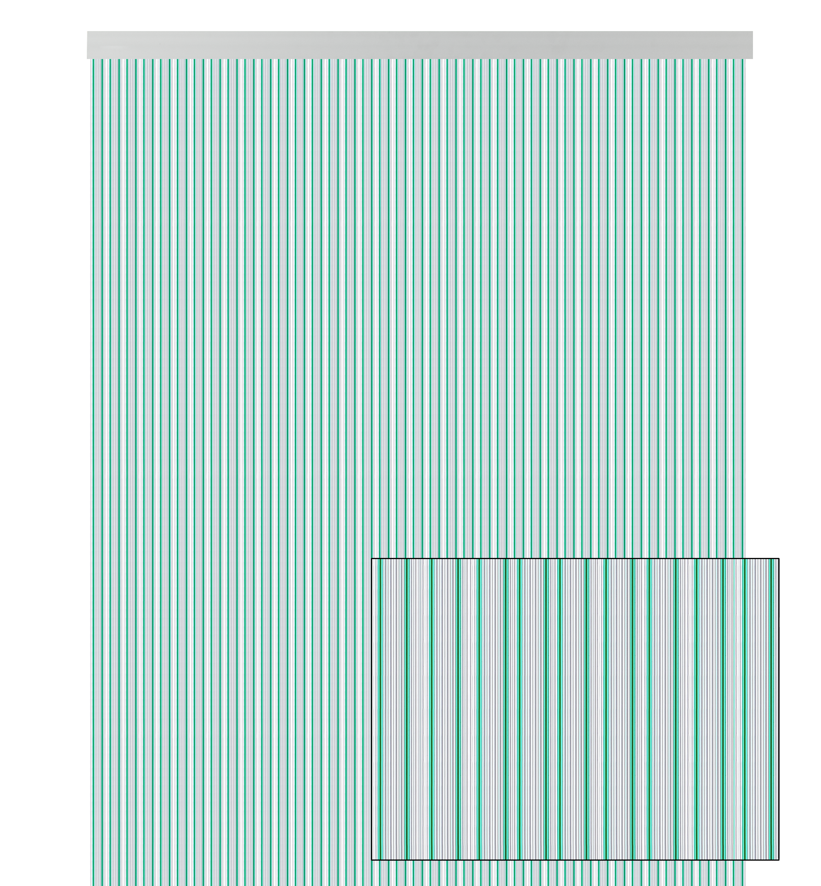 Cortina de puerta pvc ferrara verde-transparente 90 x 210 cm