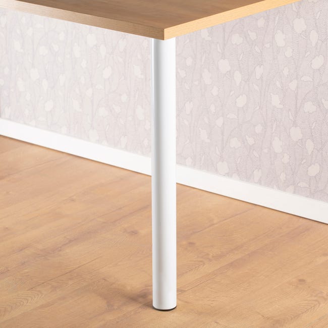 Pata regulable de acero para mesa hasta 110 cm color blanco