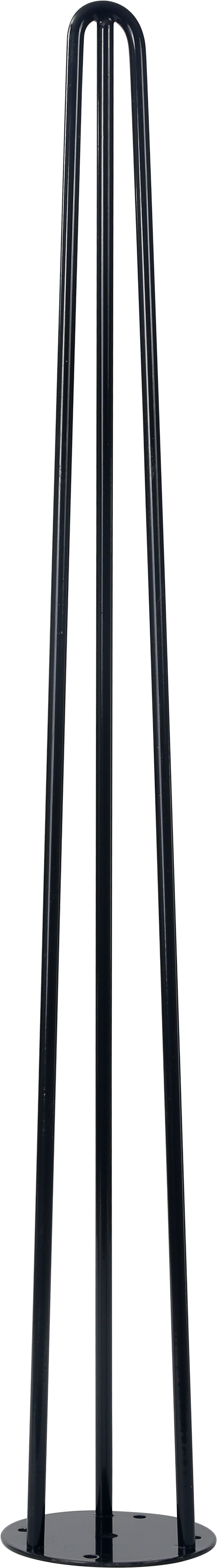 Pata fija de acero para mesas y encimeras 8 x 71 cm color negro