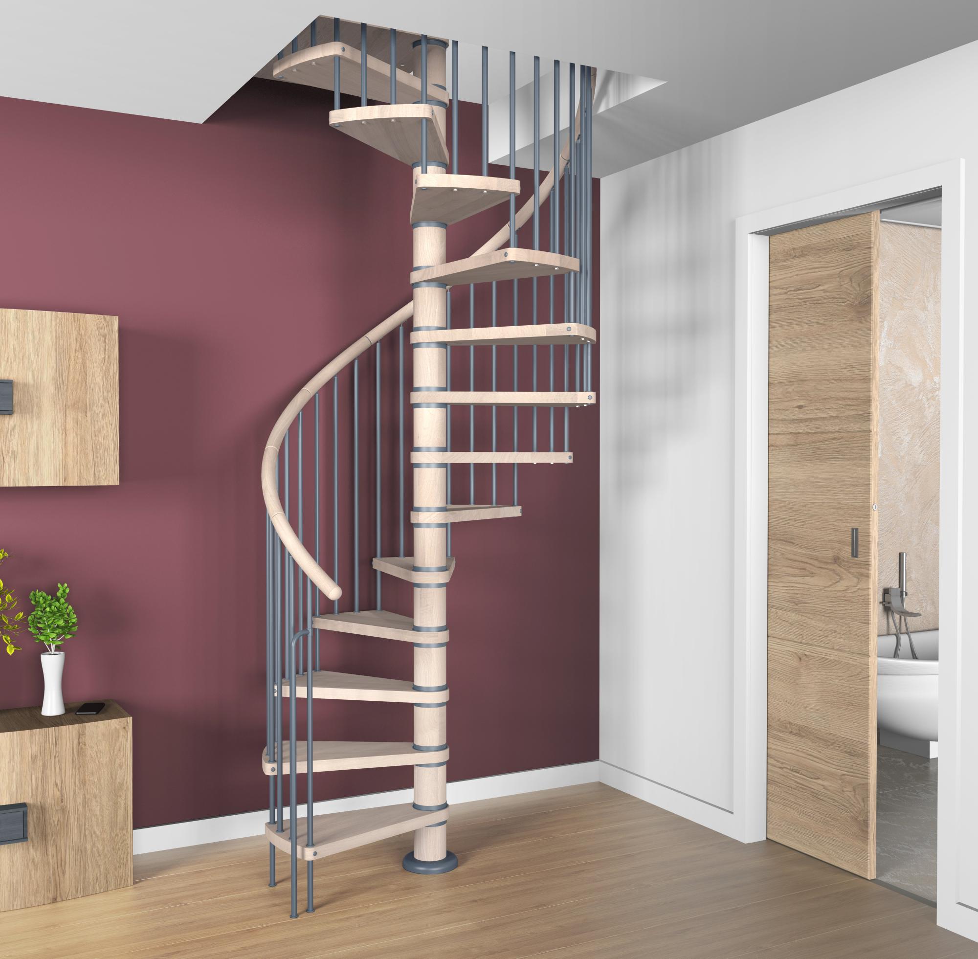 Escalera de caracol columbia circular uso interior diametro 140cm roble de la marca SOGEM