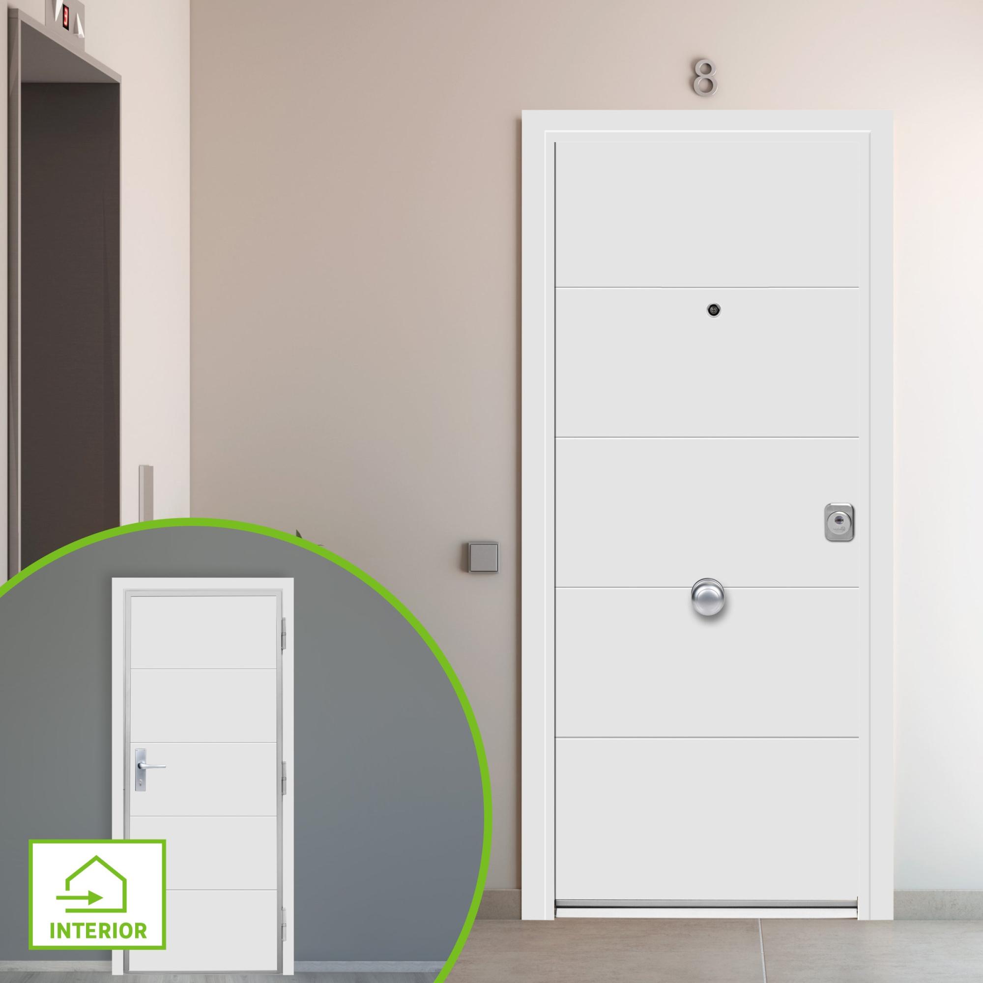 Puerta de entrada acorazada 300 izquierda blanco/blanco de 90.3x208 cm de la marca EUROSEGUR