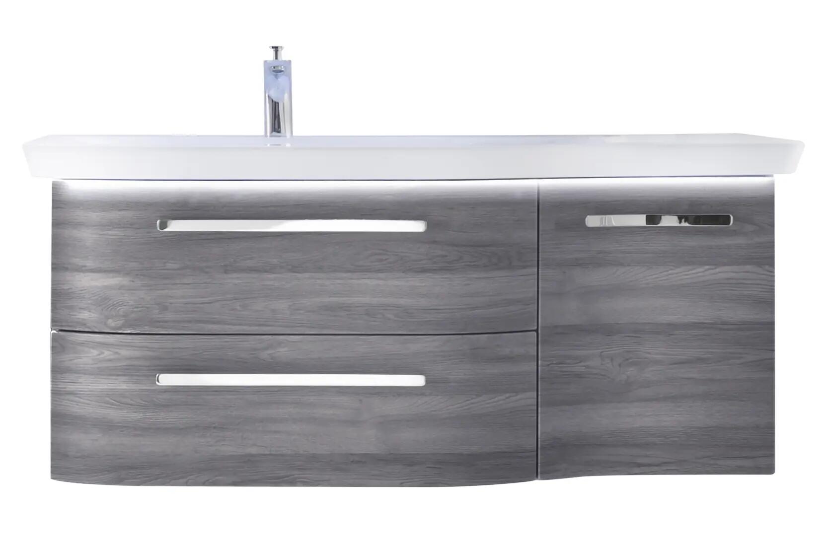 Mueble de baño contea gris estructurado 120x48 cm