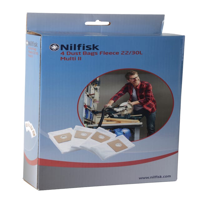 Nilfisk 82222900 - Bolsas de papel, color blanco