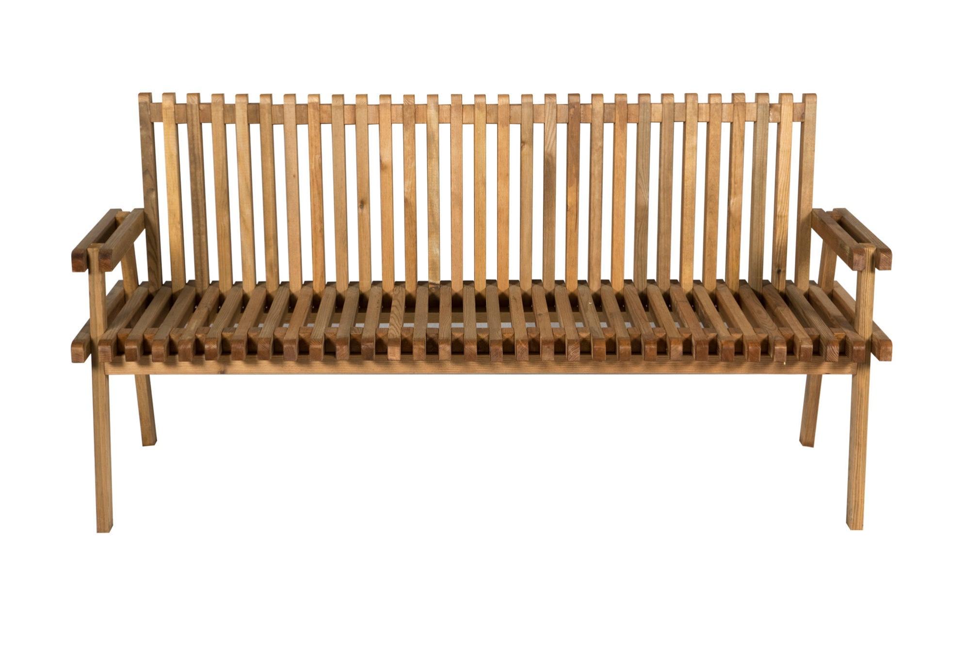 Sofa de exterior de madera brunch con brazos 180 cm