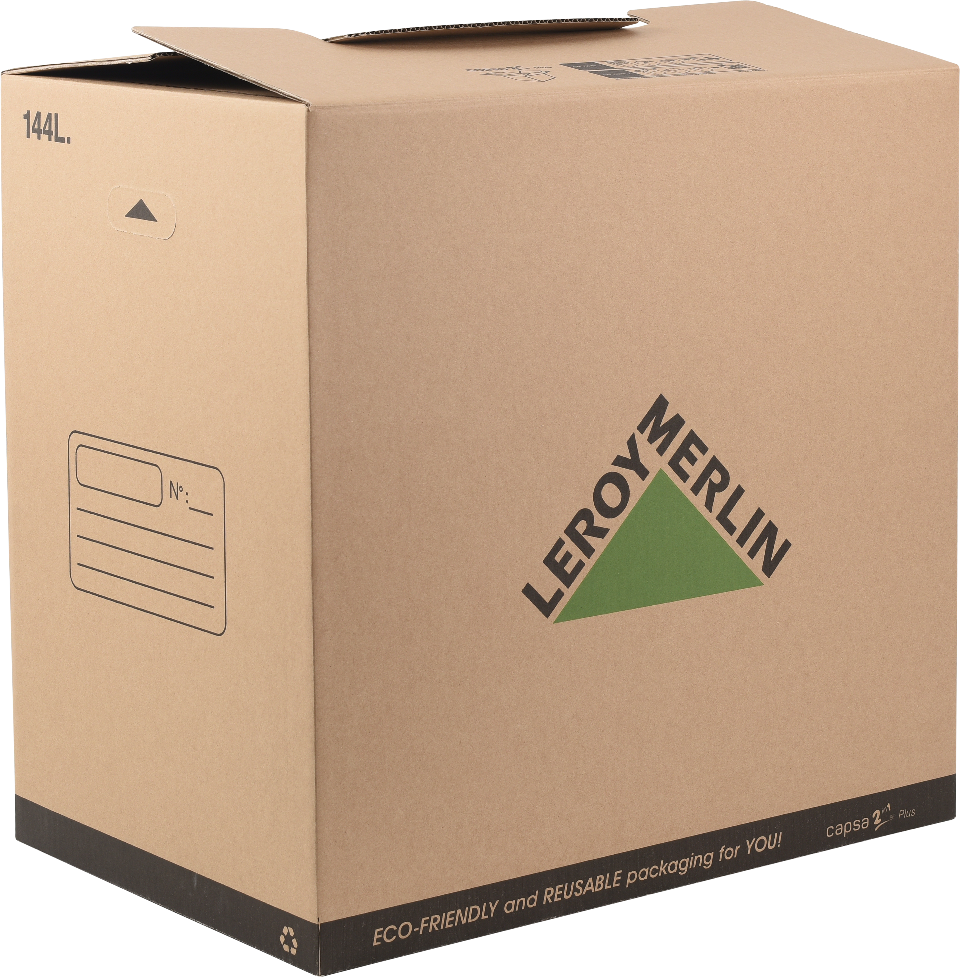 Caja mudanza de 144 l de 60x40x60 cm y carga máx. 40 kg | Leroy Merlin
