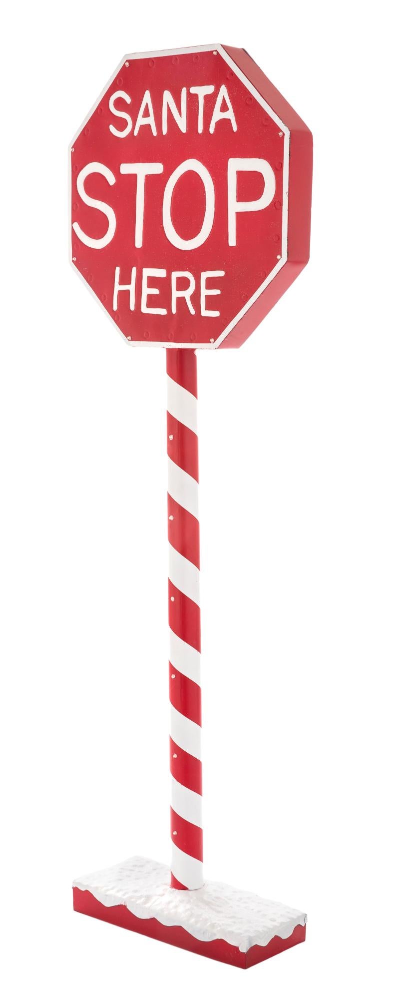 Adorno navideño señal de stop con iluminación 54 cm