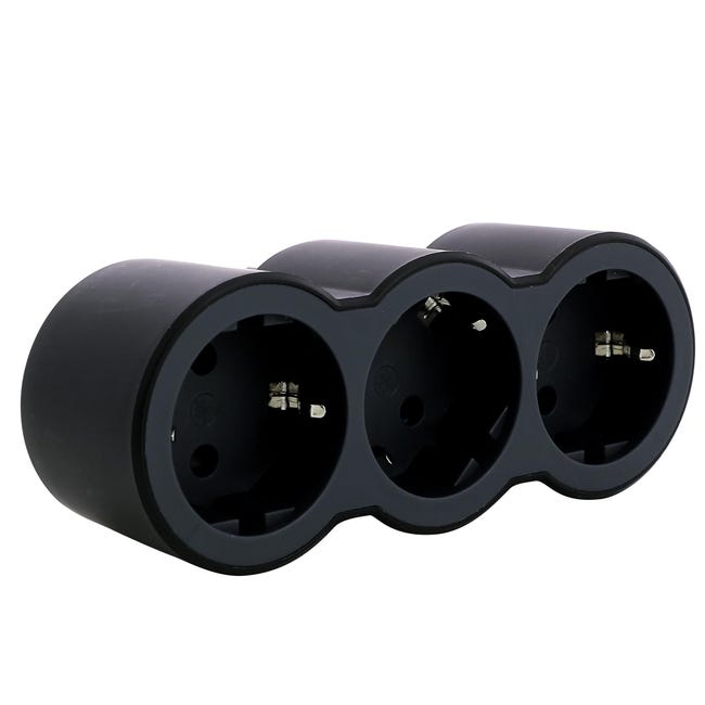 Ladrón frontal 3 enchufes Negro LEGRAND | Leroy Merlin