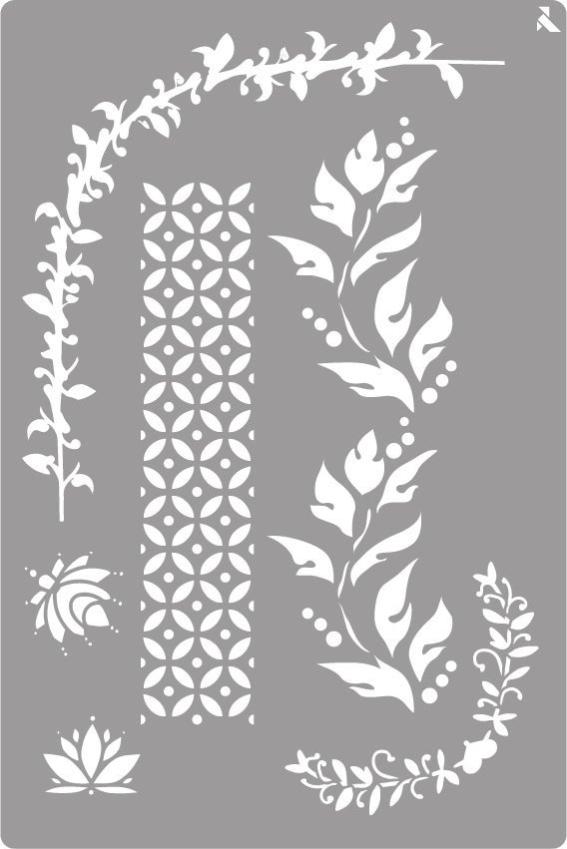 Plantilla decorativa stencil la pajarita ornaments 20x30cm