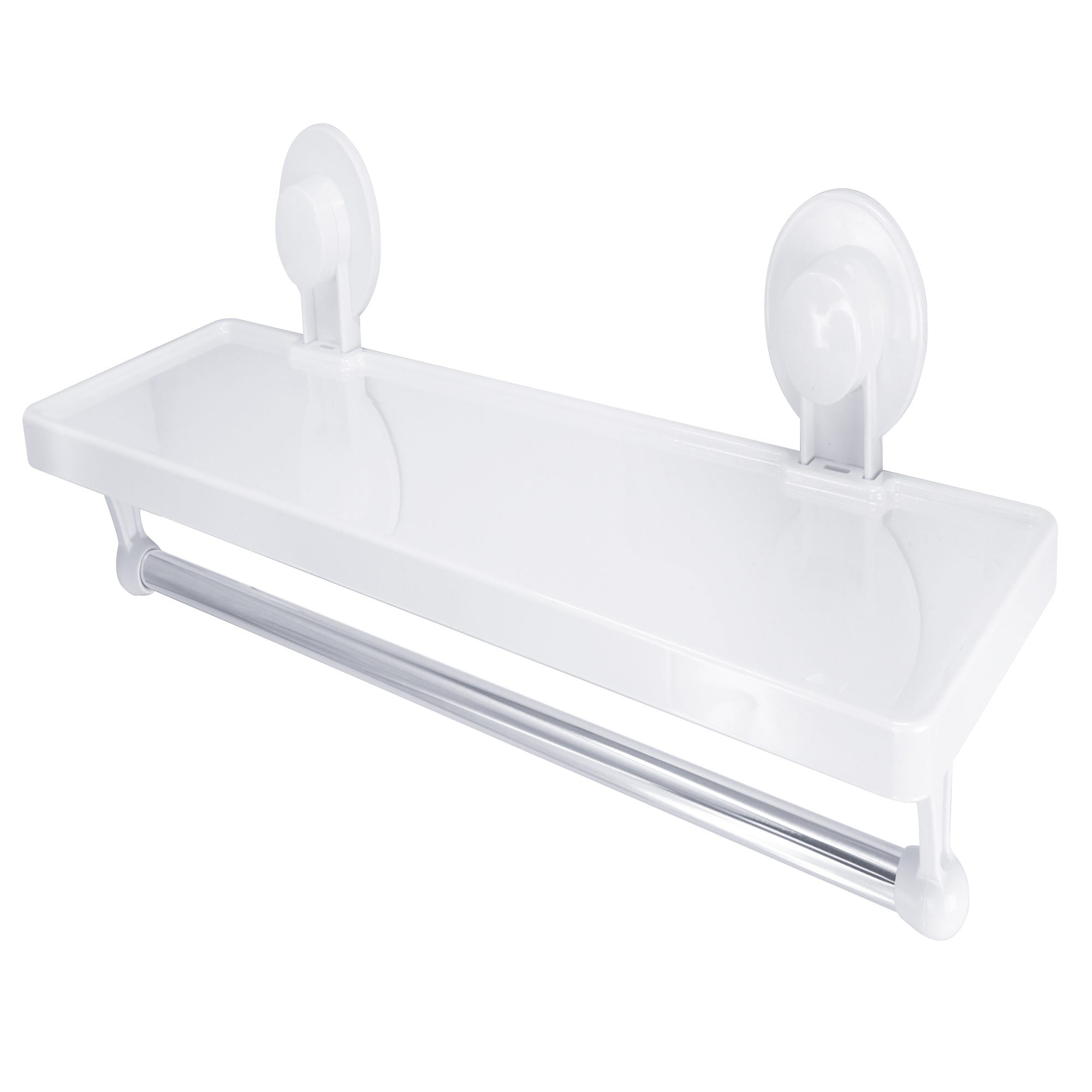 Estantería baño estantería ducha sin taladro 2 niveles aluminio 49,5 x 27,5  x 12,5 cm. Estantes de ducha para colgar pared con v