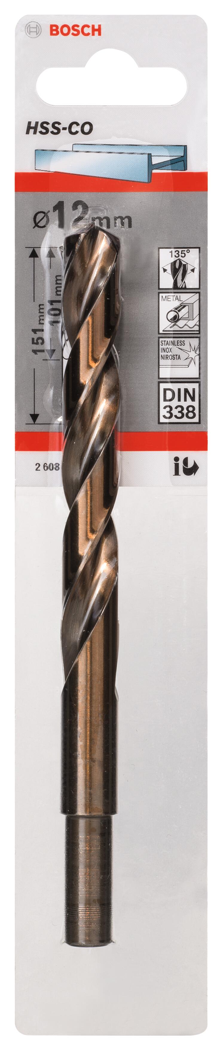 Broca para metal ø 12 x l. 151 mm bosch hss-co din338