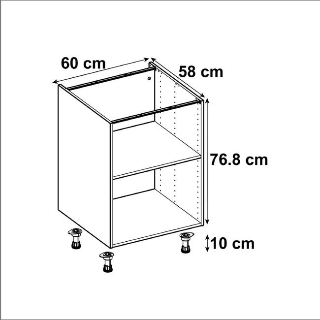 Espectador teoría compromiso Mueble bajo cocina blanco DELINIA ID 60x76,8 cm | Leroy Merlin
