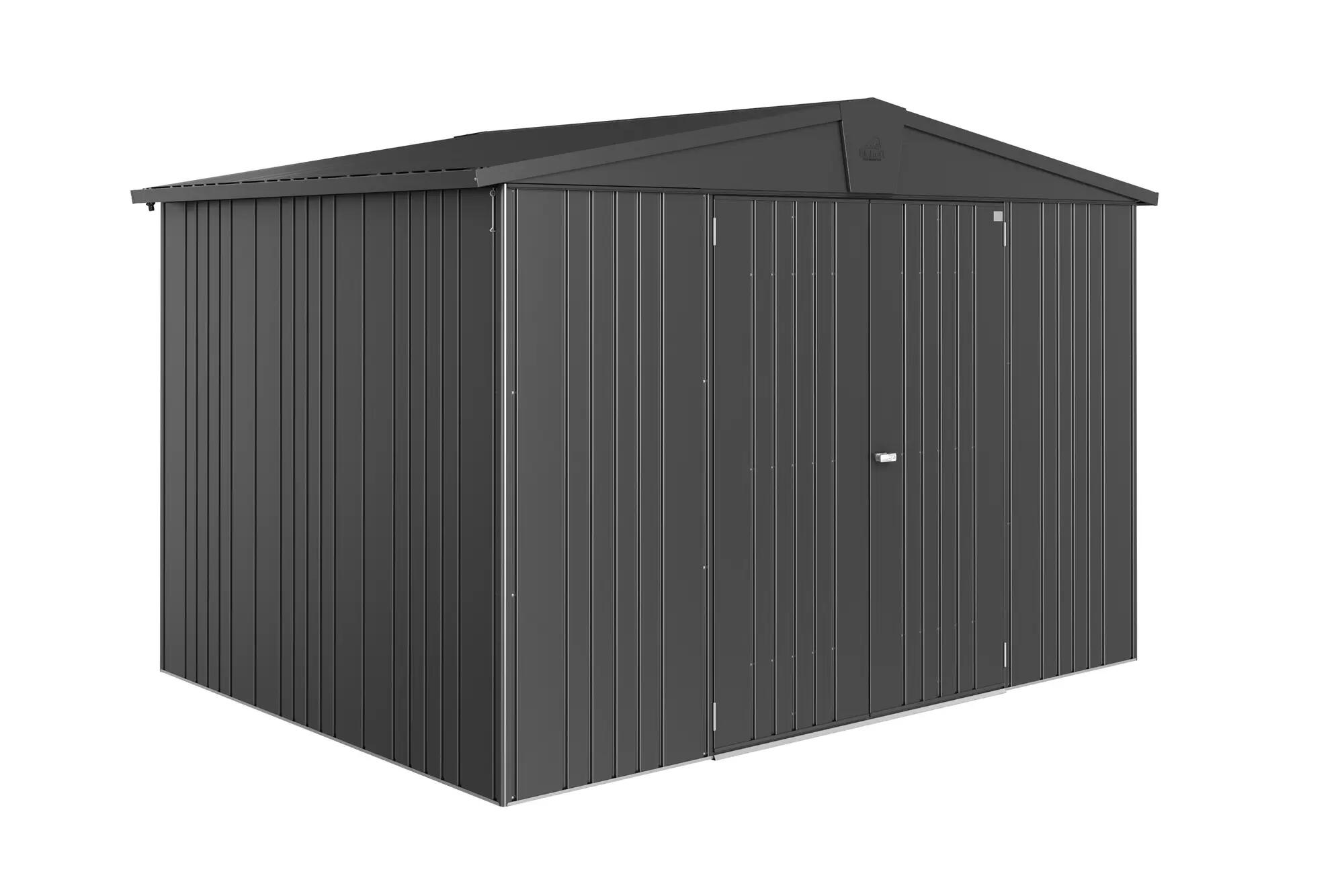 Caseta de metal gris oscuro europa de 316x209x228 cm y 7.2 m2