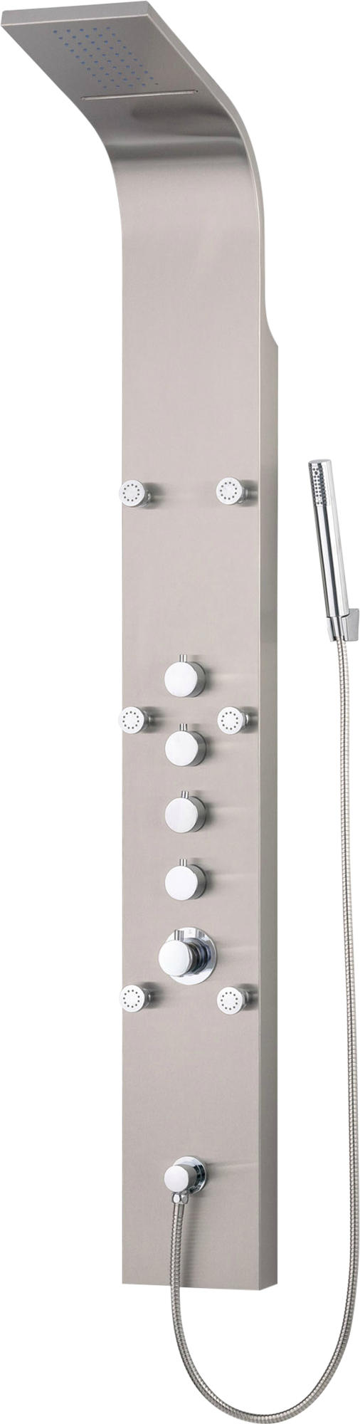 Columna de ducha hidromasaje termostática edouard rousseau orys gris