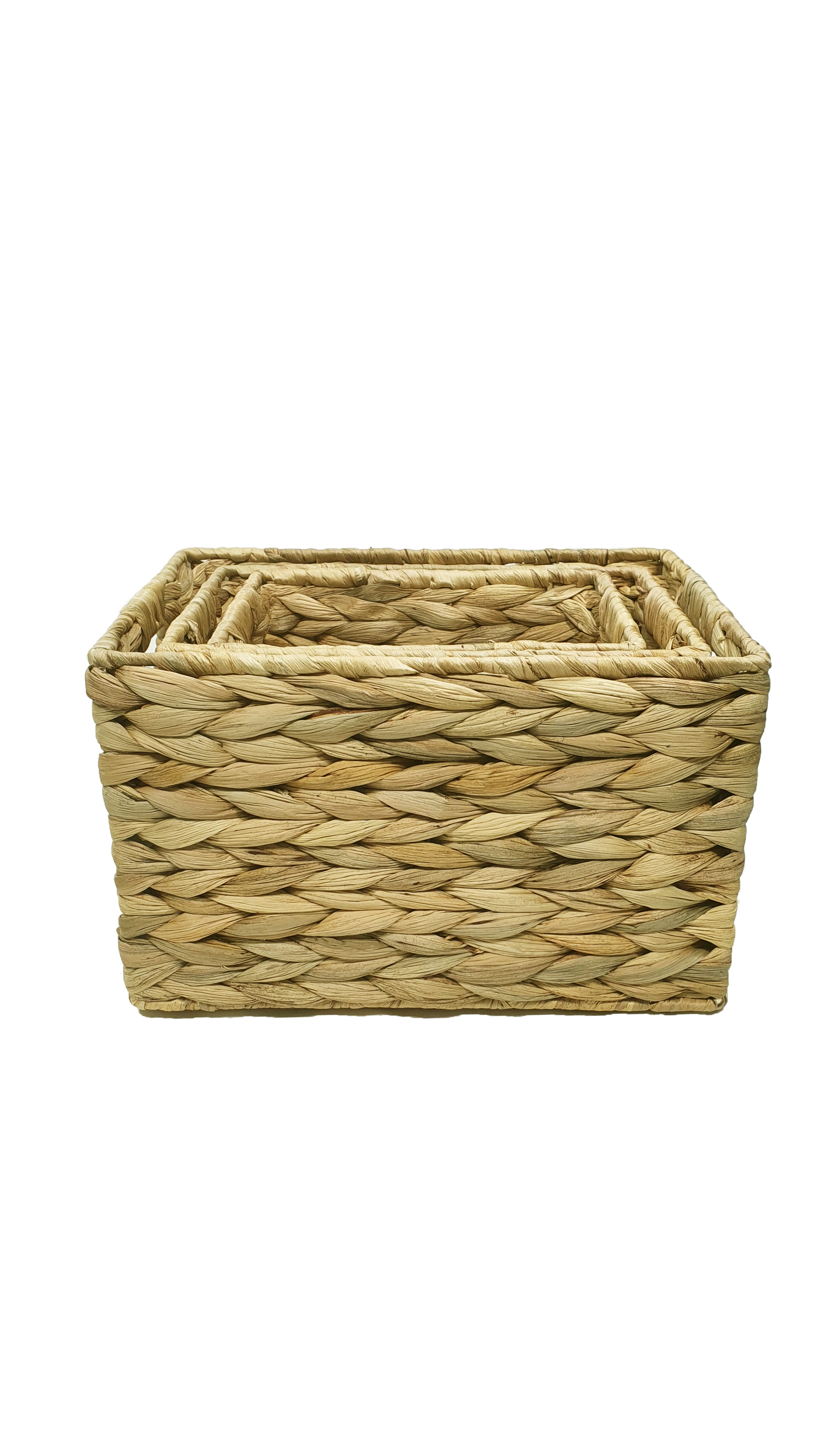 Set 3 cestas haiti marrón 26x16 cm