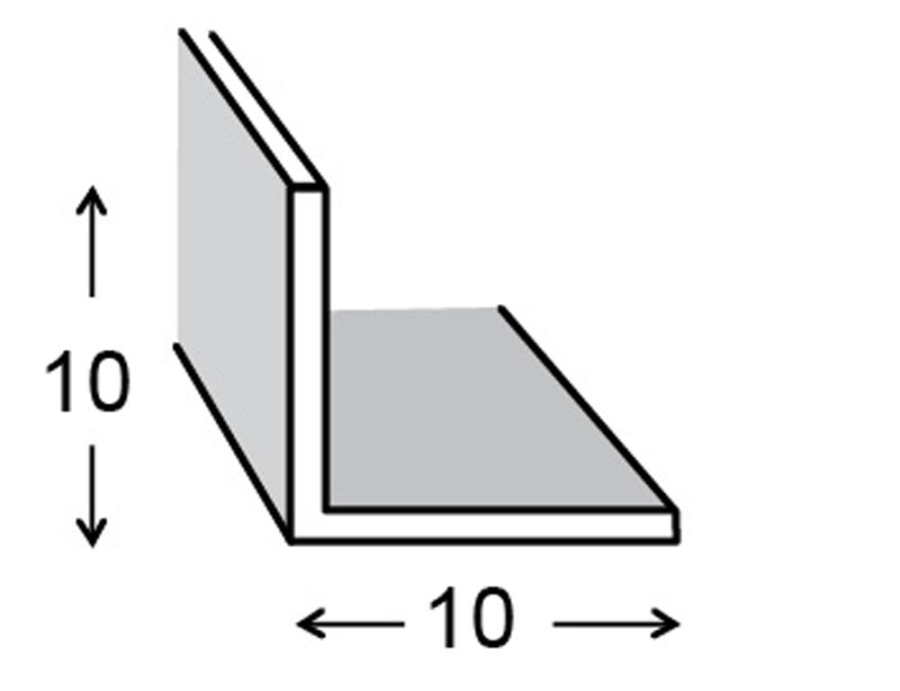 Perfil forma ángulo de aluminio gris, alt.1 x an.1 x l.200 cm