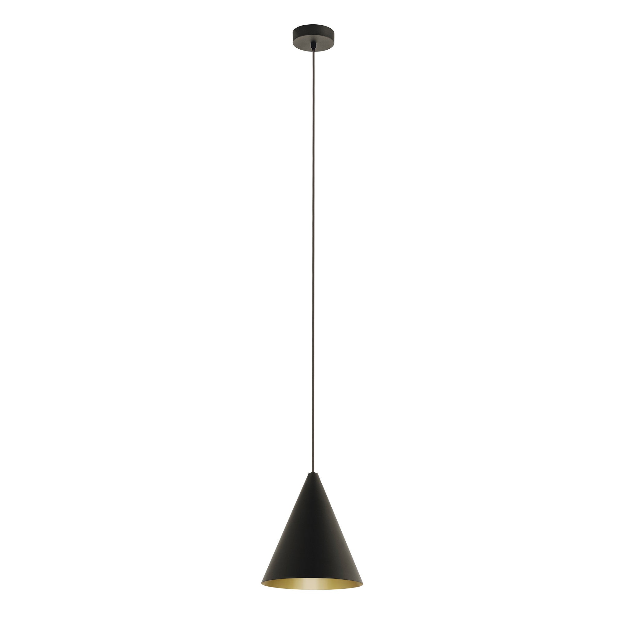 Lámpara de techo rubio cono 1 luz e27 negro/oro 24 cm