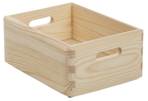 Creative Deco Caja de Madera Natural Compatible con Estantes Kallax, 33x37x33cm, Cesta Decorativa Flameada con Asas, Cajón Almacenaje Juguetes