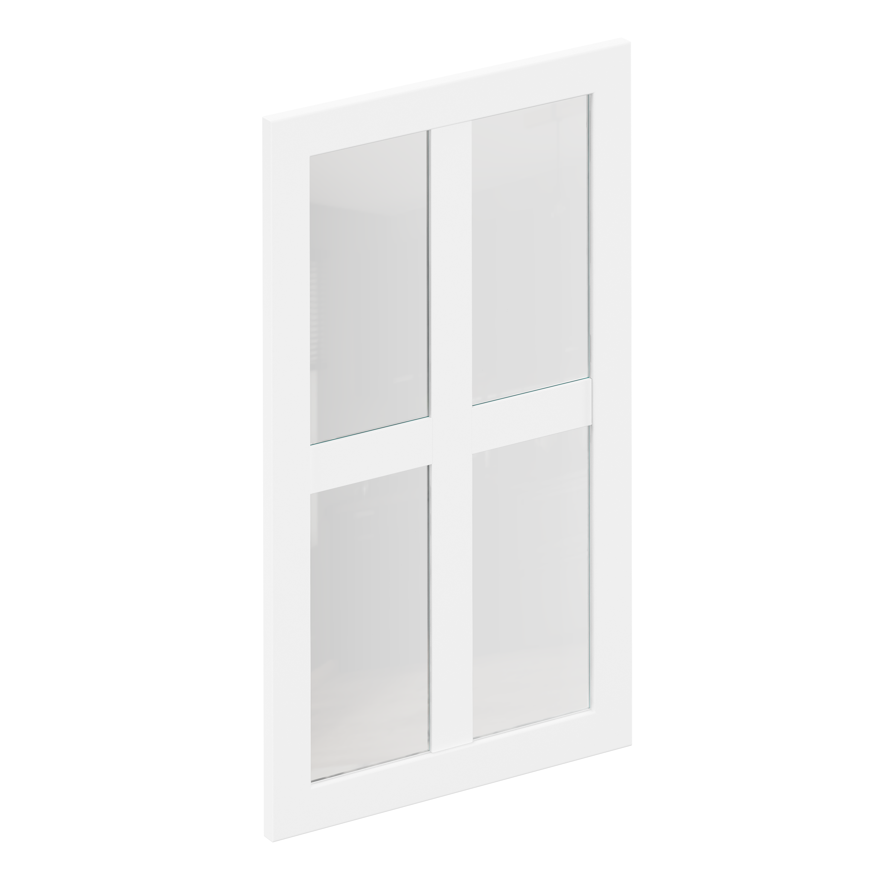 Puerta vitrina para mueble de cocina toscane blanco mate h 76.8 x l 45 cm