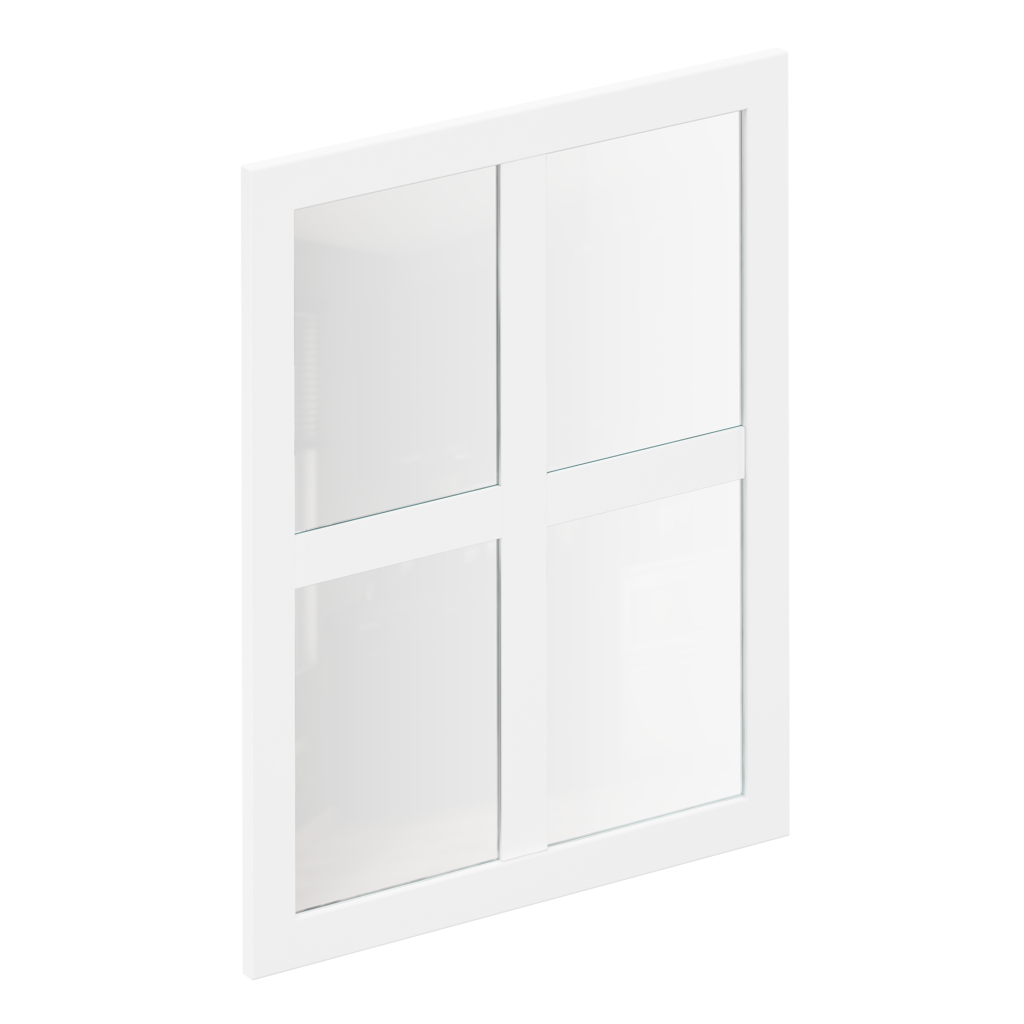 Puerta vitrina para mueble de cocina toscane blanco mate h 76.8 x l 60 cm